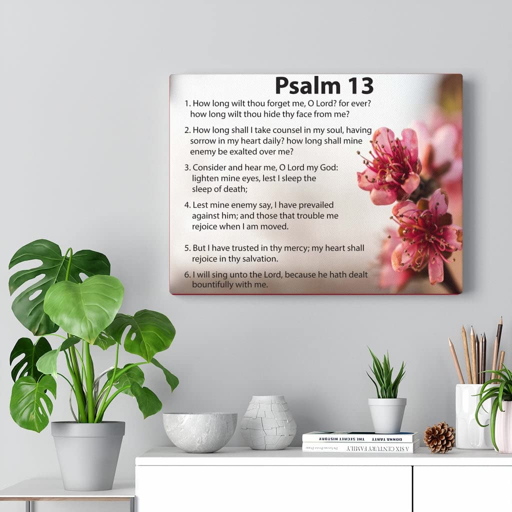 Christian Wall Art Canvas - Bible Verse Psalm 13 'When God' Scripture Print - Inspirational Home Decor for Living Room, Bedroom & Church