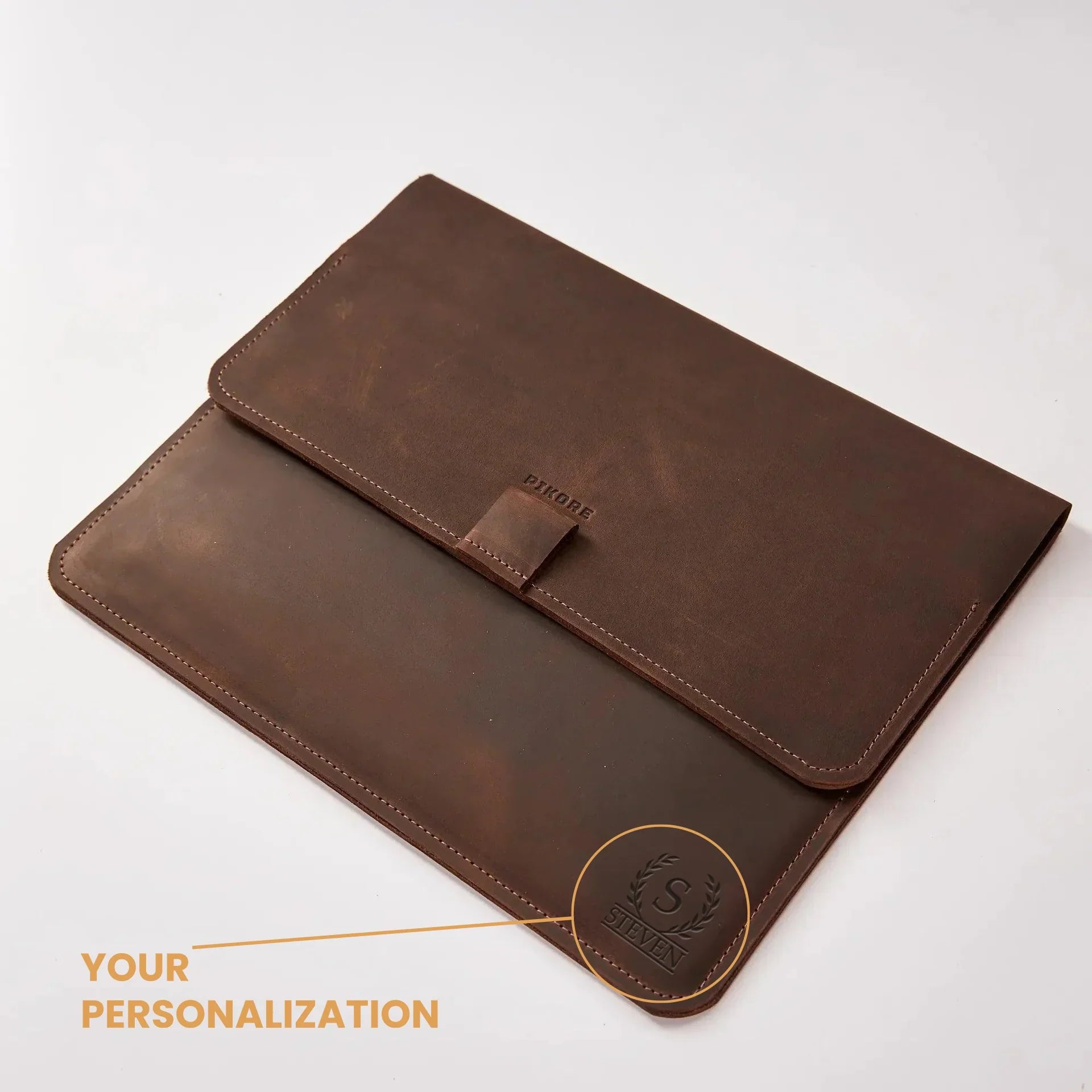 Genuine Leather MacBook Pro/Air Case - Premium Laptop Sleeve for 13/15 Inch MacBooks | Business & Travel Organizer with Card Slots & Document Pocket