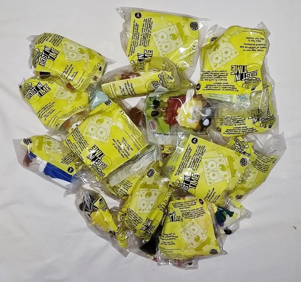 Burger King SpongeBob Lost In Time Kids Meal Toy Set - 2005 Collectible Fast Food Memorabilia for SpongeBob Fans & Nostalgic Collectors | Perfect for Display, Gifts, and 2000s Pop Culture Collections