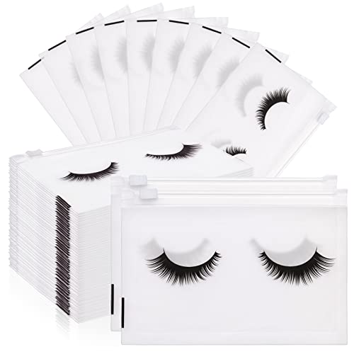 Noverlife 100PCS Waterproof Eyelash Makeup Bags with Zipper - Reusable Plastic Cosmetic Pouches for Lash Extensions, Toiletries & Travel Essentials | Perfect for Lash Artists, Salons & Clients Aftercare