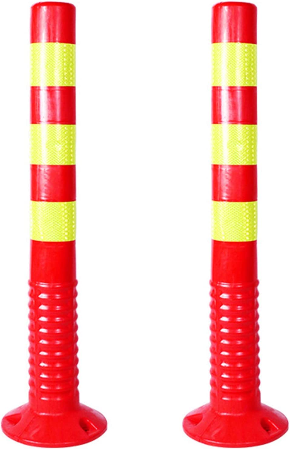 Foldable Plastic Parking Barrier - Chain Link Driveway Post & Traffic Cone for Construction Sites, Road Markers, Street Stanchions (730x70mm/720x70mm) - Perfect for Parking Control, Event Crowd Management & Safety Zones