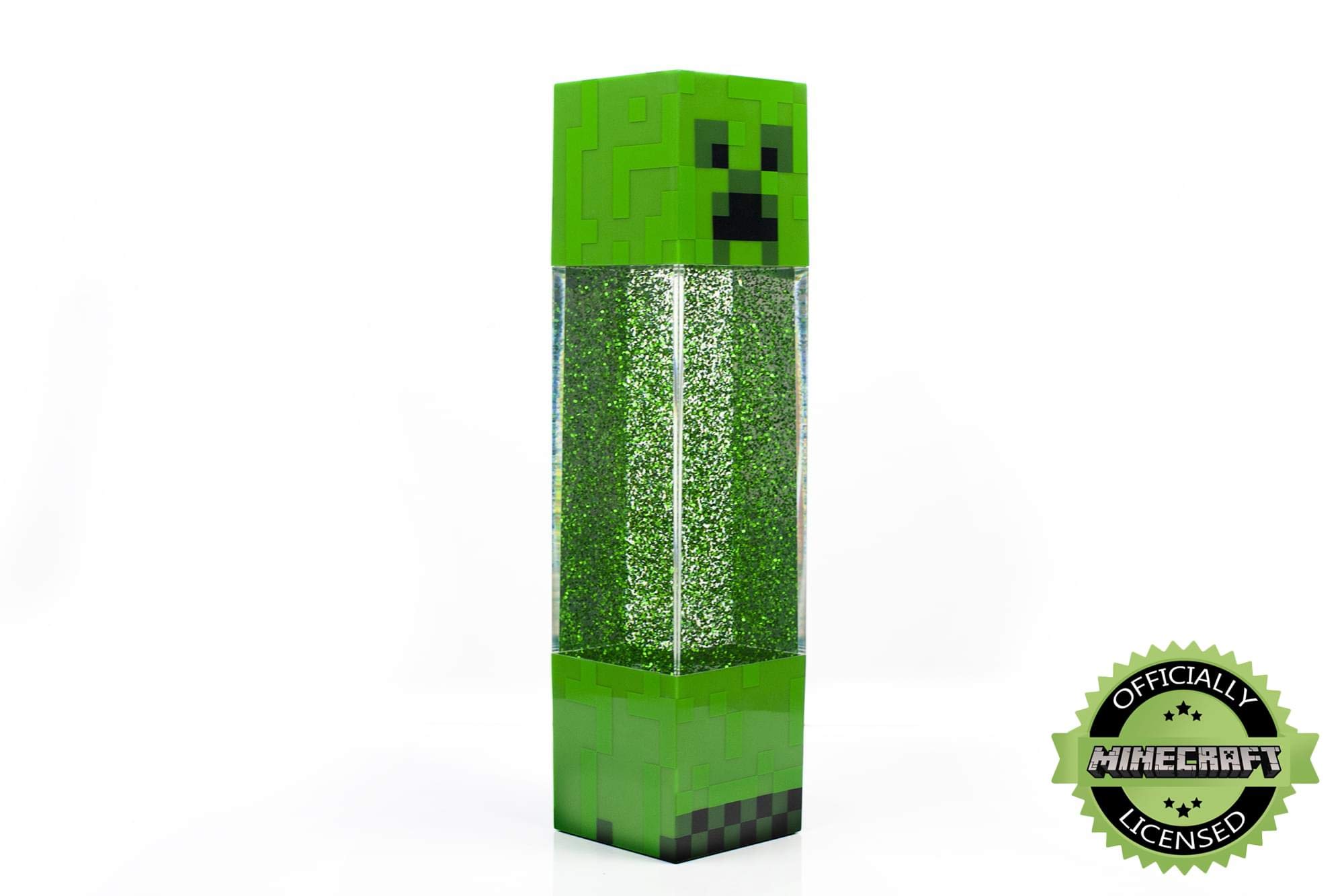 Minecraft Creeper Glitter Motion-Activated LED Night Light - 12-Inch Glowing Mood Lamp for Kids Room, Gaming Setup & Party Decor