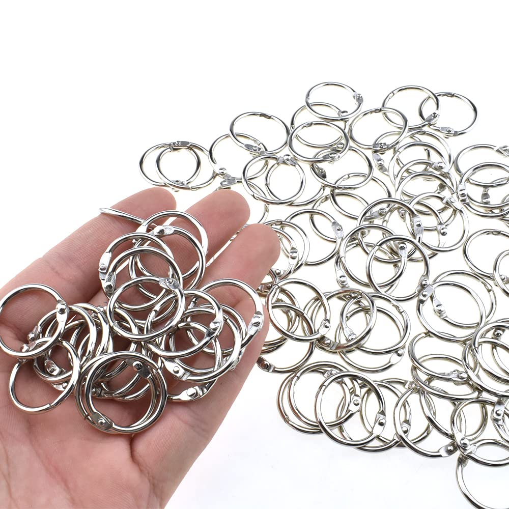 HAHIYO 1 Inch Metal Binder Rings - 70Pcs Silver Key Rings for Index Cards & Paper Organization