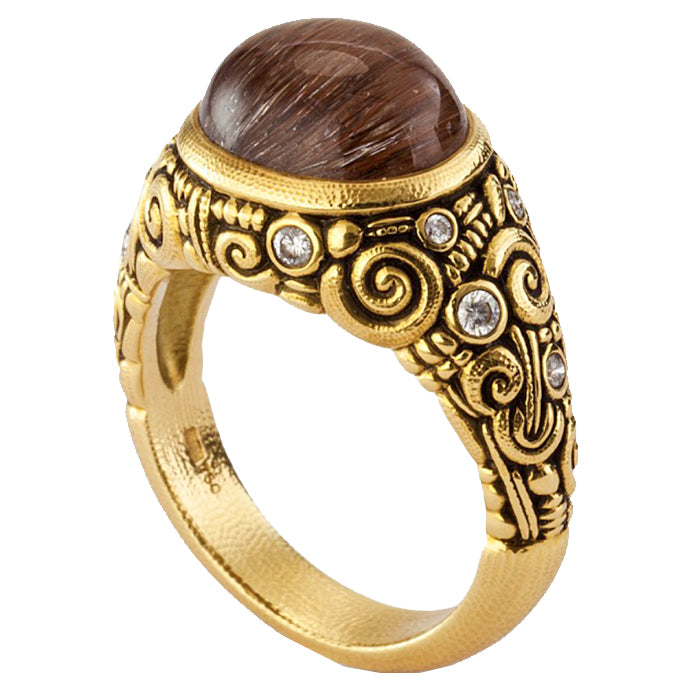 Alex Sepkus Cabochon Oval Large Ring - Size 7 (R 33MA) - Handcrafted Sterling Silver Statement Jewelry for Women, Perfect for Weddings, Parties & Special Occasions
