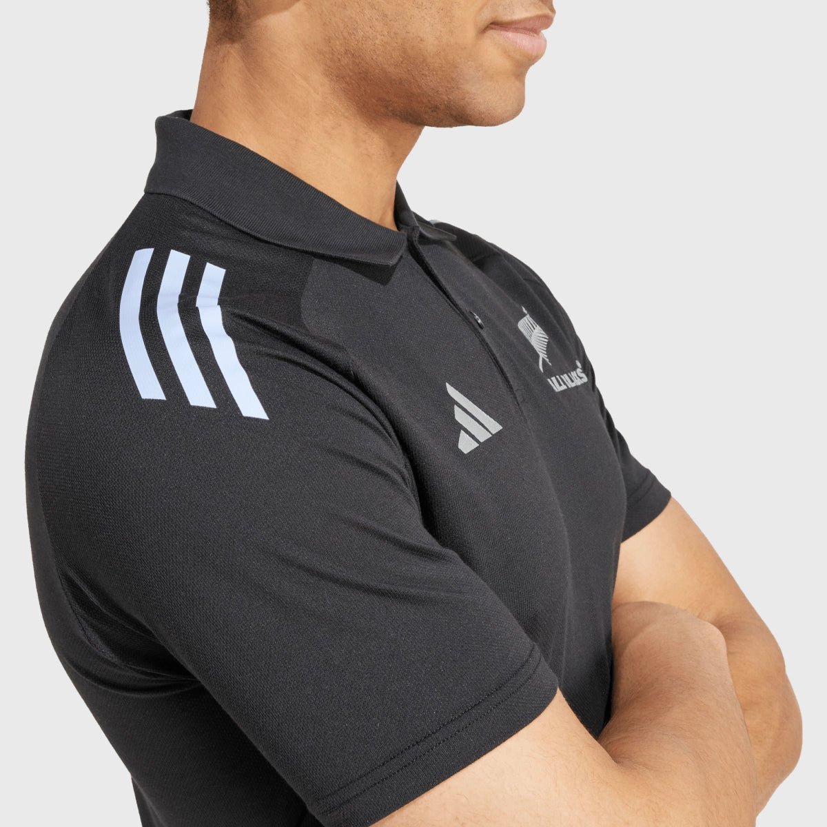 Adidas All Blacks Rugby Polo Shirt for Men - Black & Blue Spark Performance Jersey - Perfect for Rugby Matches, Training & Casual Wear
