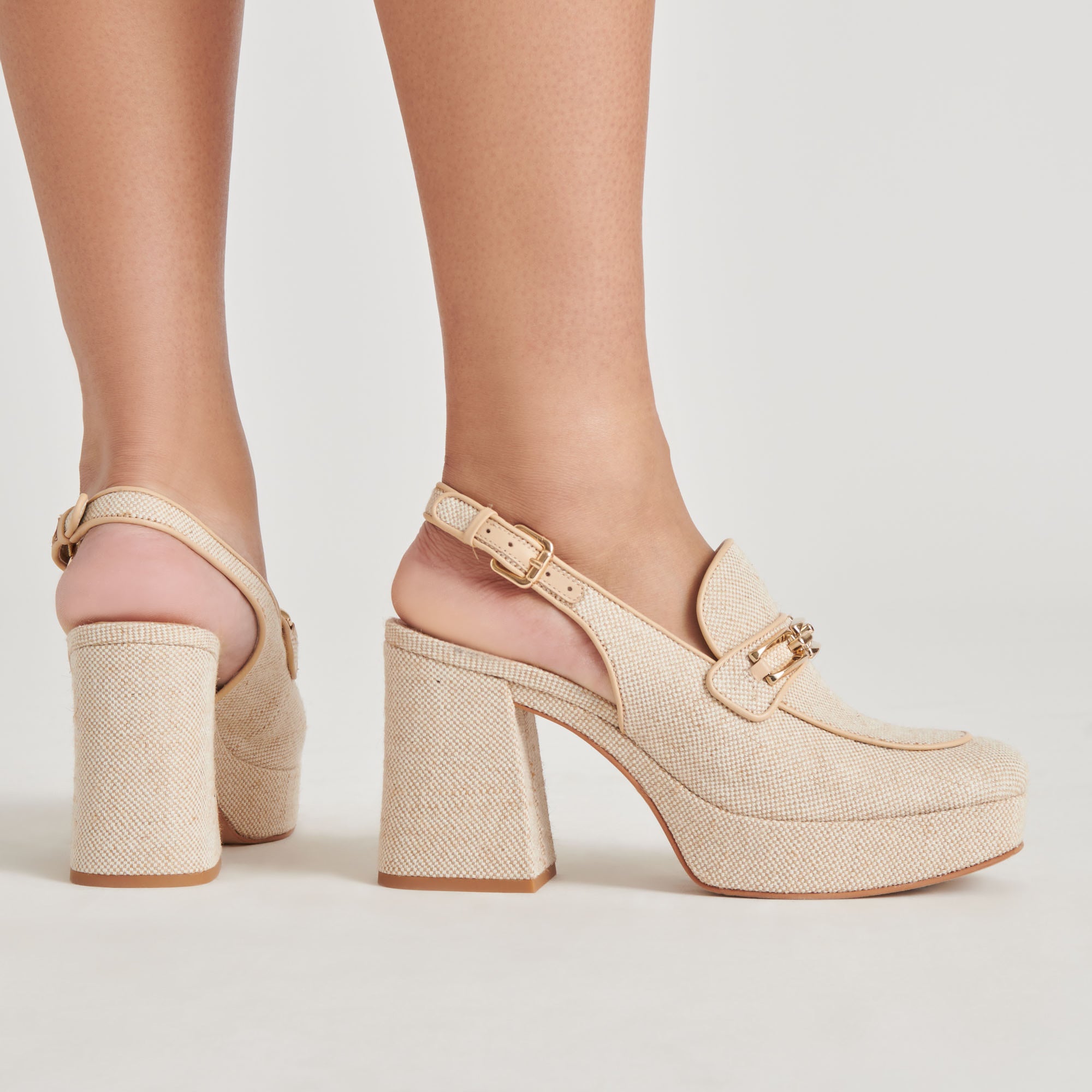 SIRUS Women's Heels Sandstone Woven Leather Sandals - Comfortable Summer Dress Shoes for Weddings, Parties & Office Wear