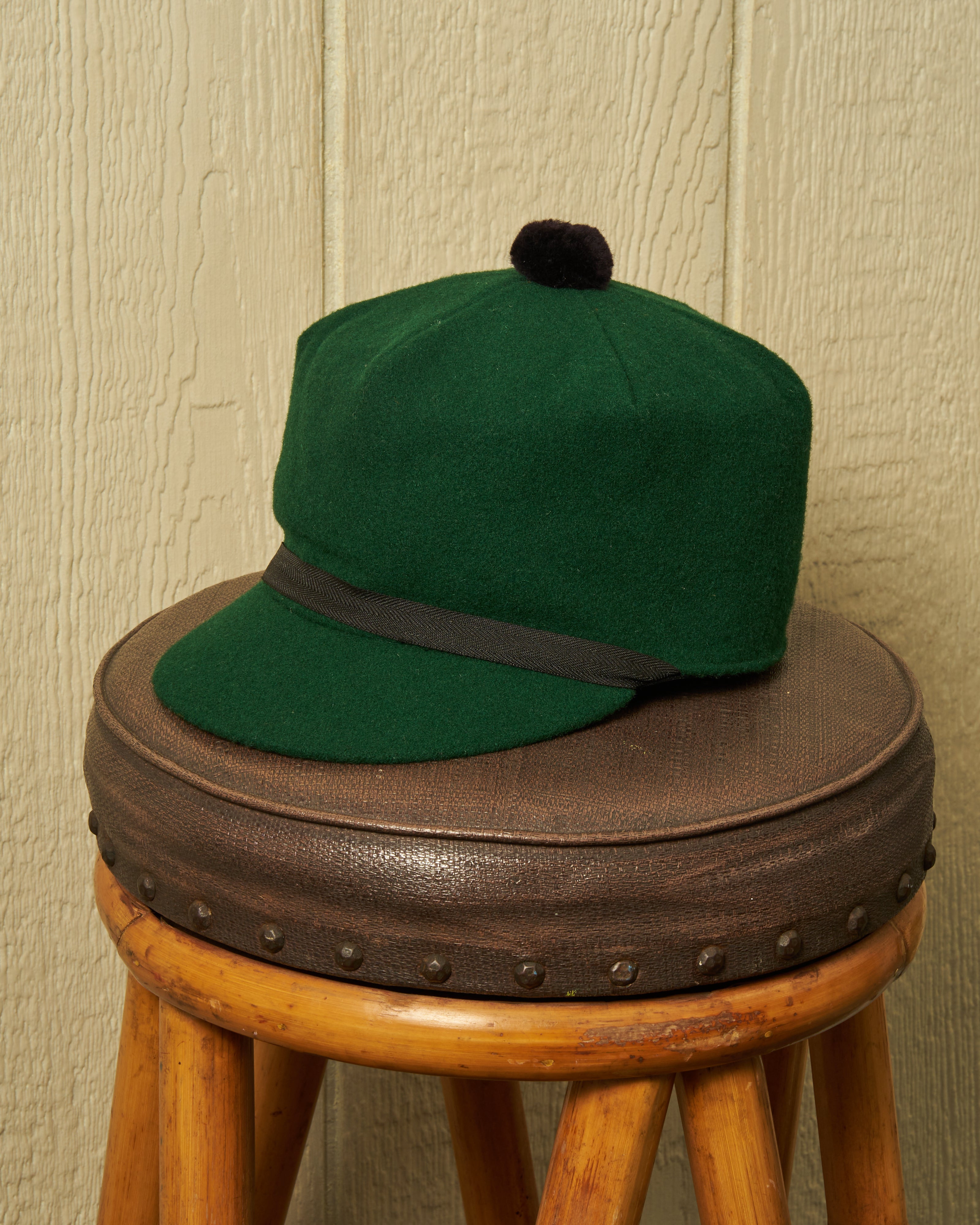 Boothbay Cap in Green Melton Wool - Classic Wool Winter Hat for Men & Women - Perfect for Outdoor Activities, Hiking, and Cold Weather Fashion