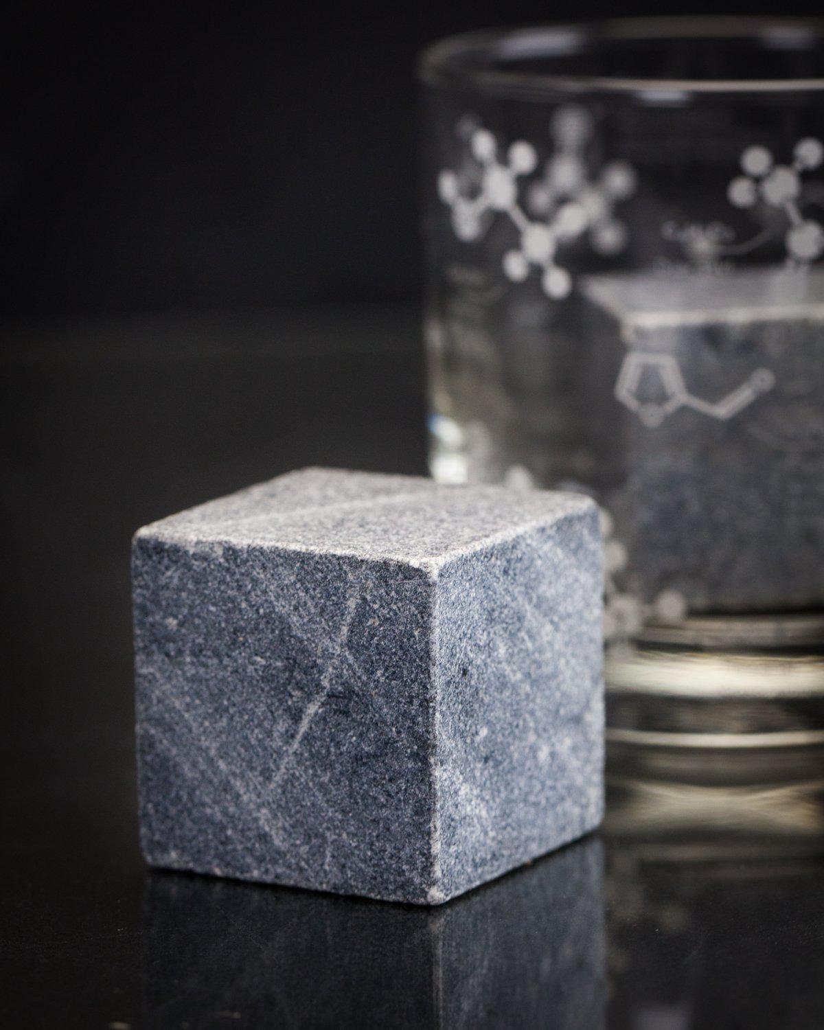 Premium Soapstone Whiskey Stones Set - 9 Chilled Whiskey Rocks for Bourbon, Scotch & Cocktails - Reusable & Non-Toxic Drink Coolers for Home Bar, Gifts & Parties