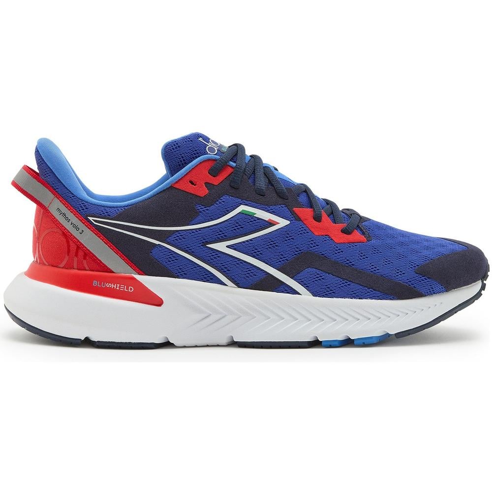 Diadora Mythos Blushield Volo 3 Men's Running Shoes - Surf The Web/White/Fiery - Size 9 D Medium - Lightweight Cushioned Sneakers for Jogging, Gym Workouts & Daily Wear