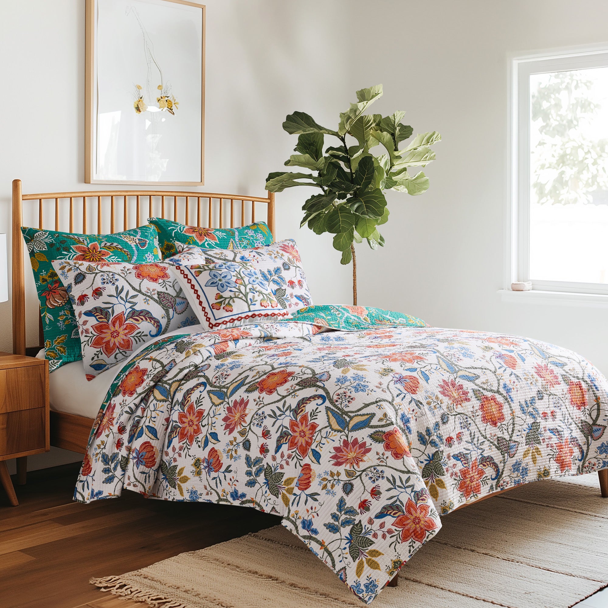 Carmina Quilt Set - Queen Size Bedding, Soft & Breathable Cotton Quilt Cover - Perfect for Cozy Nights, Guest Rooms & Seasonal Decor