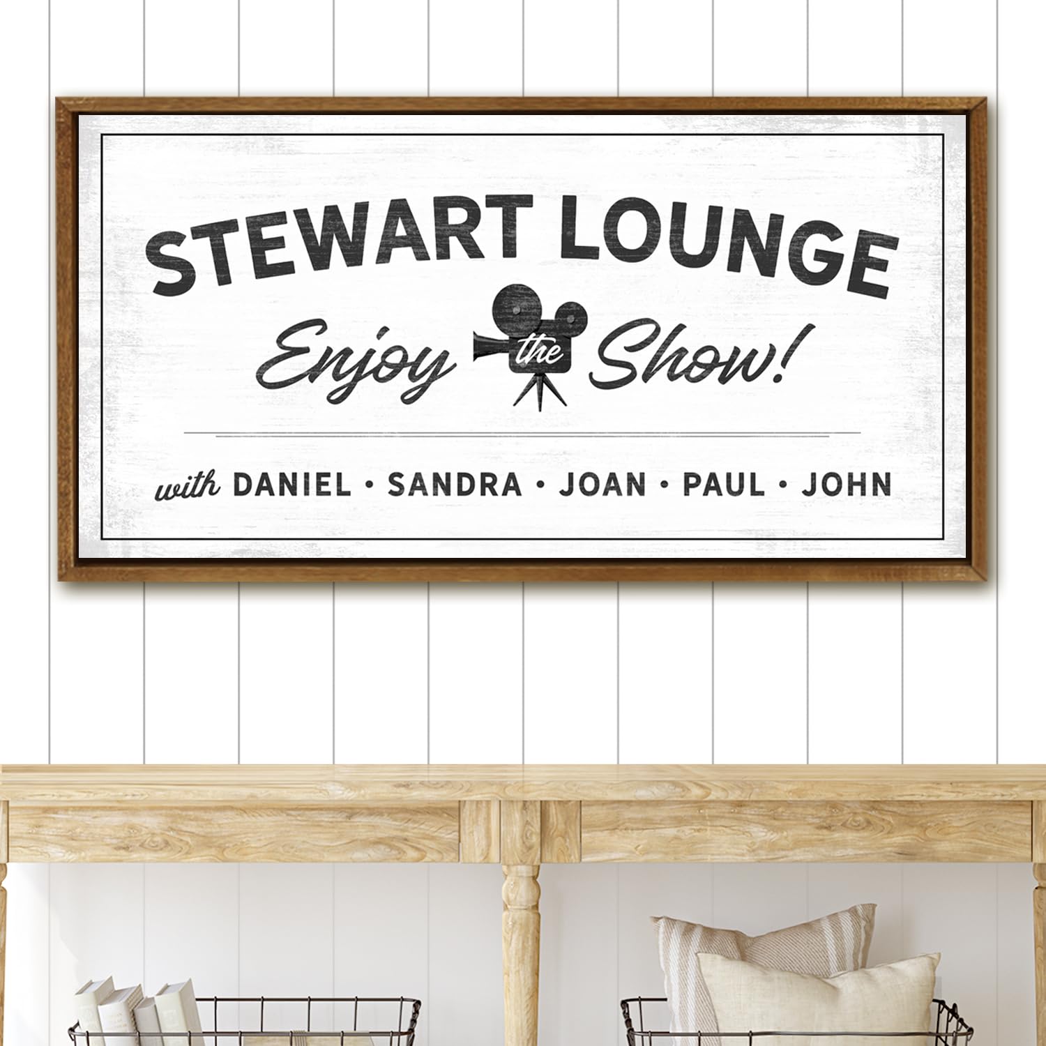 Custom Personalized Movie Night Theater Sign - 24x36 Inch Framed Canvas Wall Art for Home Theater & Game Room Decor - Perfect for Movie Nights & Entertainment Spaces