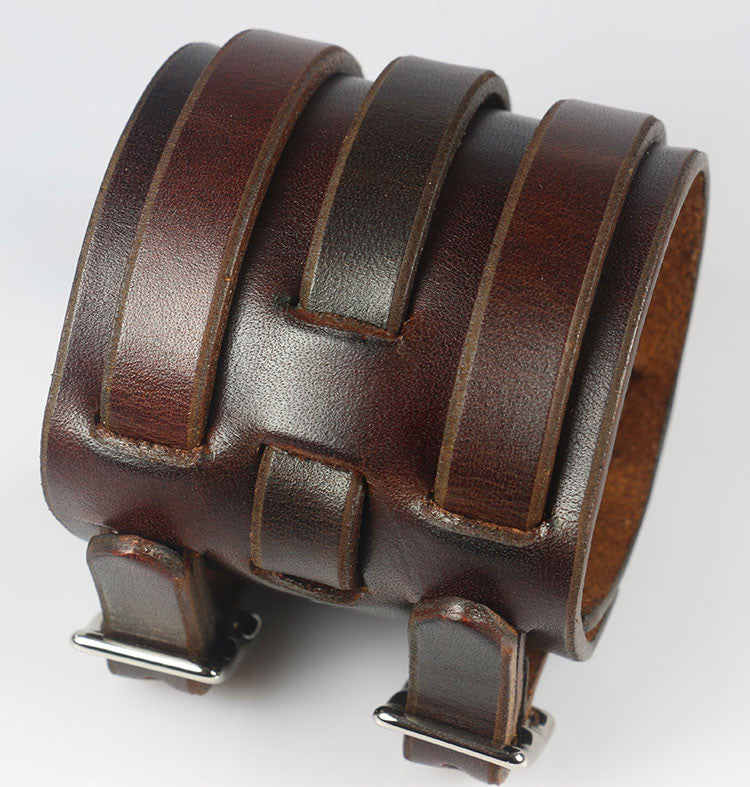 Premium Brown Leather Buckling Triple Weave Belt - Durable & Stylish for Men's Formal Wear, Business Attire & Casual Outfits