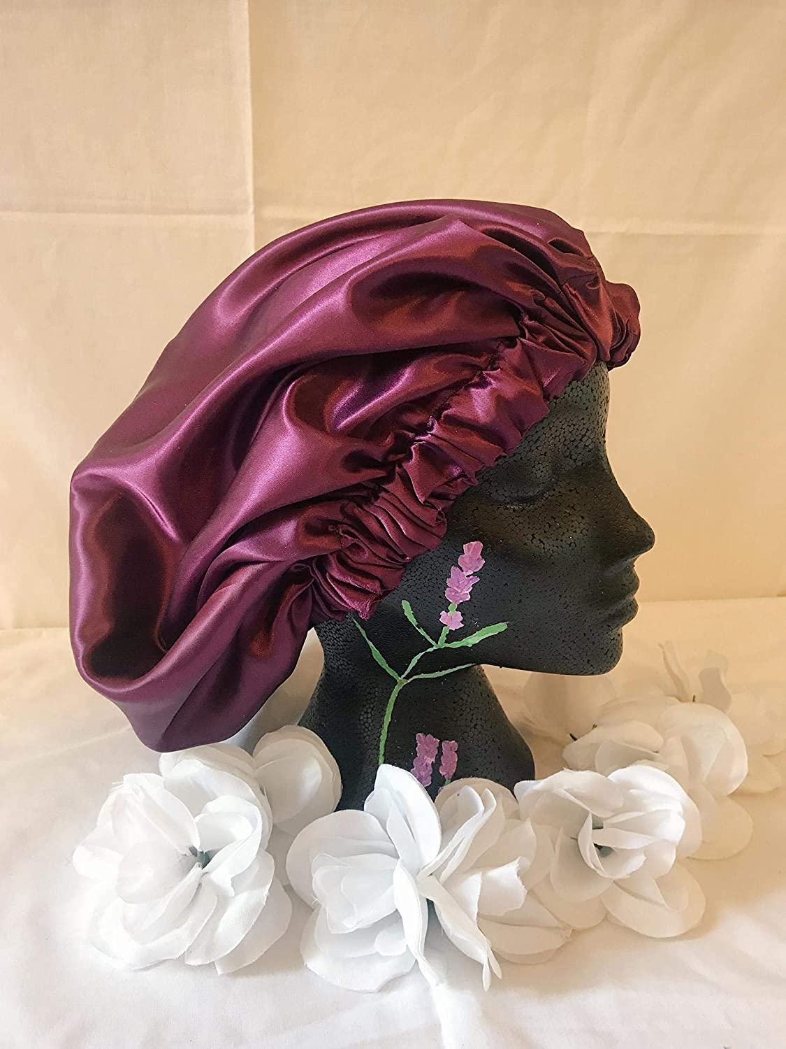 AGASTI Handmade Reversible Satin Hair Bonnet & Sleep Cap - Pure Silk-Like Luxury for Nighttime Hair Protection (Pack of 1) | Perfect for Curly Hair, Natural Hair & Bedtime Hair Care