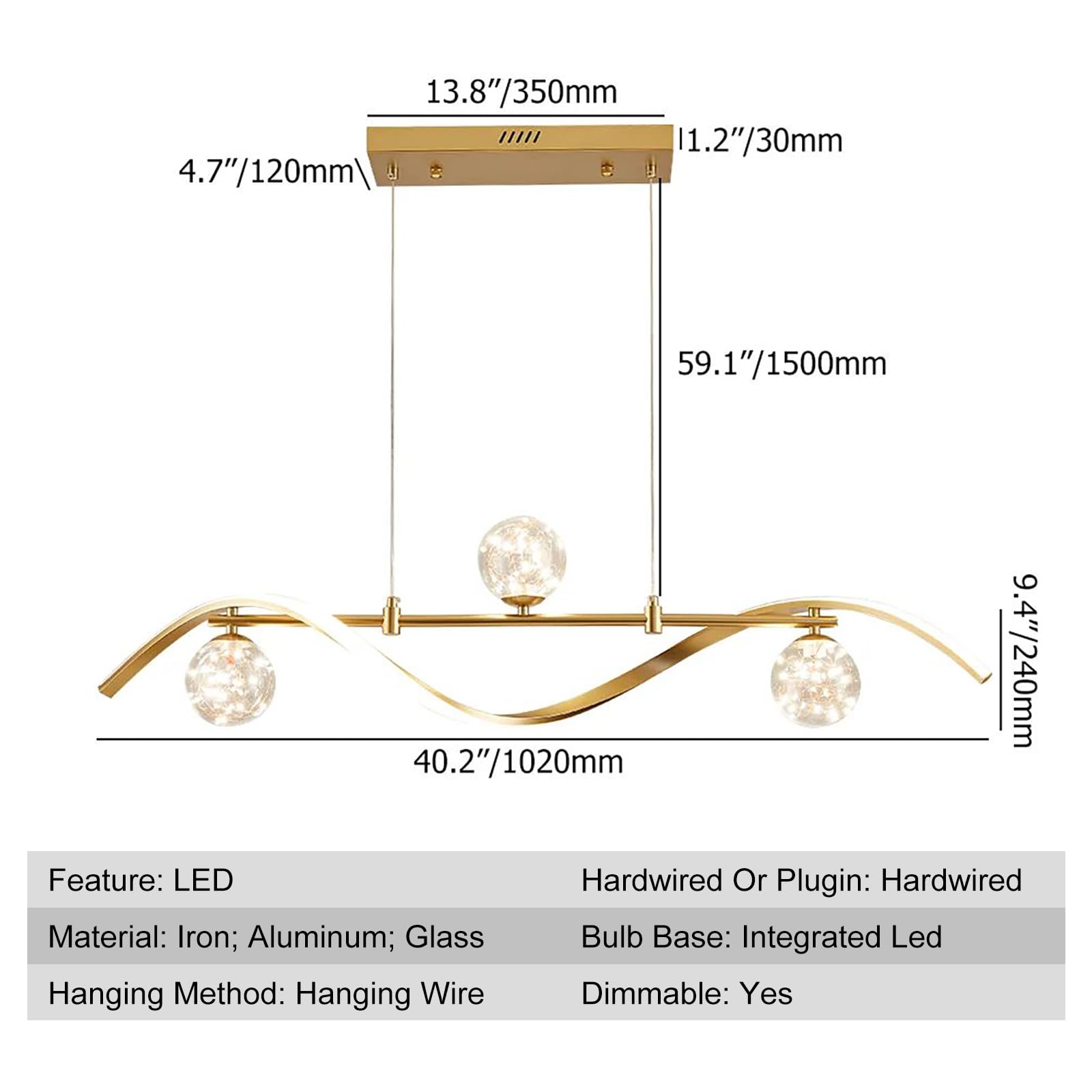 Modern Dimmable LED Linear Kitchen Island Light Fixture - 4-Light Adjustable Hanging Pendant for Dining Room, Living Room & Bar Counter - Energy Efficient Lighting for Home & Restaurant Decor