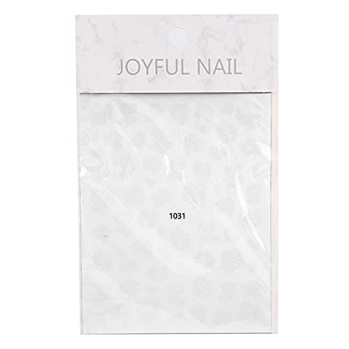 White Clear Outline Flower Nail Decals - Self Adhesive Nail Art Stickers for DIY Manicure at Home, Salon or Party (1031) - Perfect for Wedding, Bridal Shower & Special Occasions