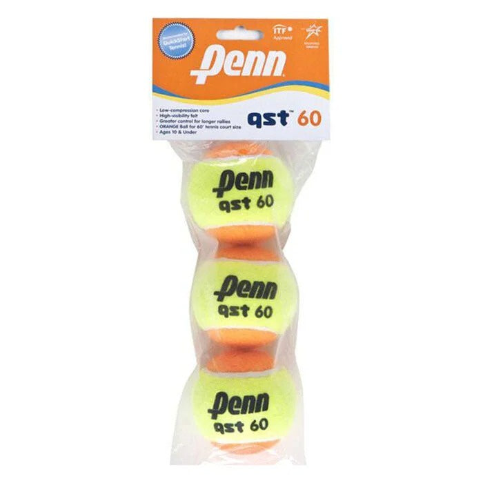 Penn QST 60 Felt Orange Ball - High Performance Practice Tennis Ball for Training & Recreational Play - Indoor/Outdoor Use for Courts, Backyards & Tennis Lessons