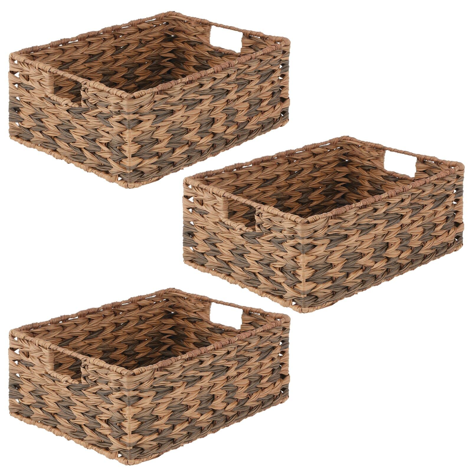 mDesign 3-Pack Ombre Storage Baskets for Bathroom, Bedroom & Wardrobe Organization - Clothes, Shoes & Accessories Organizer - Perfect for Shelves, Closets & Laundry Rooms