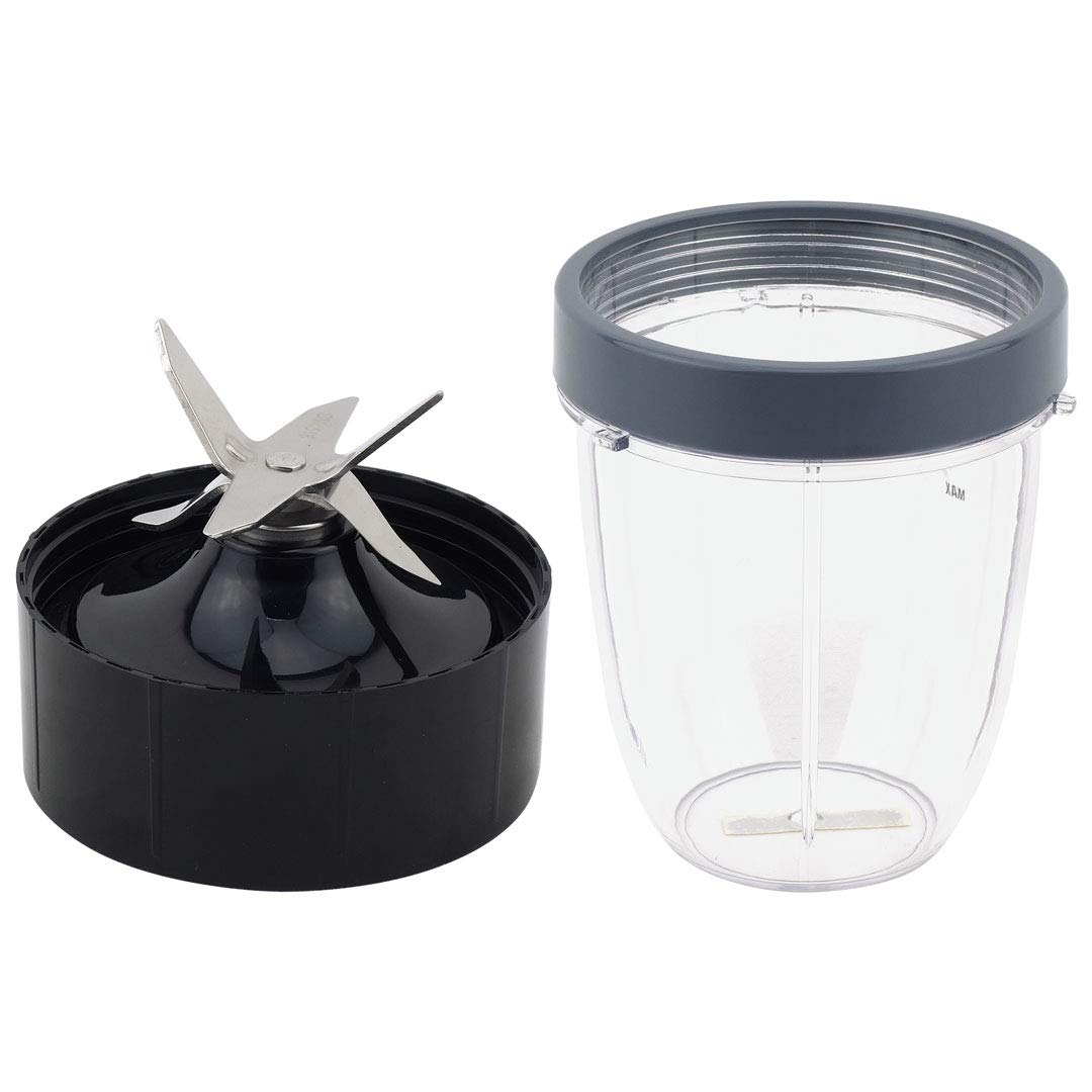 18 oz Short Cup with Lip Ring + Extractor Blade - Compatible with Nutribullet Lean NB-203 1200W Blender | Perfect for Smoothies, Protein Shakes & Meal Prep | Ideal for Home Kitchen, Gym Nutrition & Healthy Lifestyle | Great for Post-Workout Recovery & Quick Breakfast Smoothies