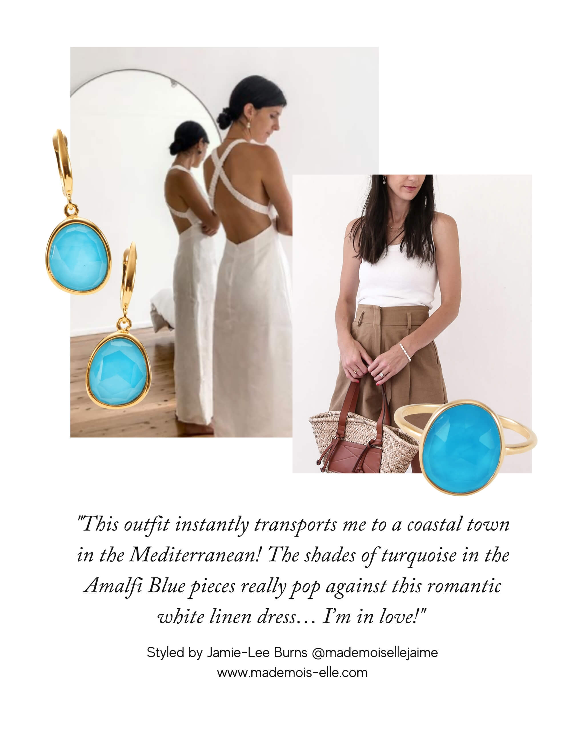 Amalfi Blue Statement Ring - Elegant Window to My Soul Jewelry for Women | Perfect for Parties, Weddings & Special Occasions