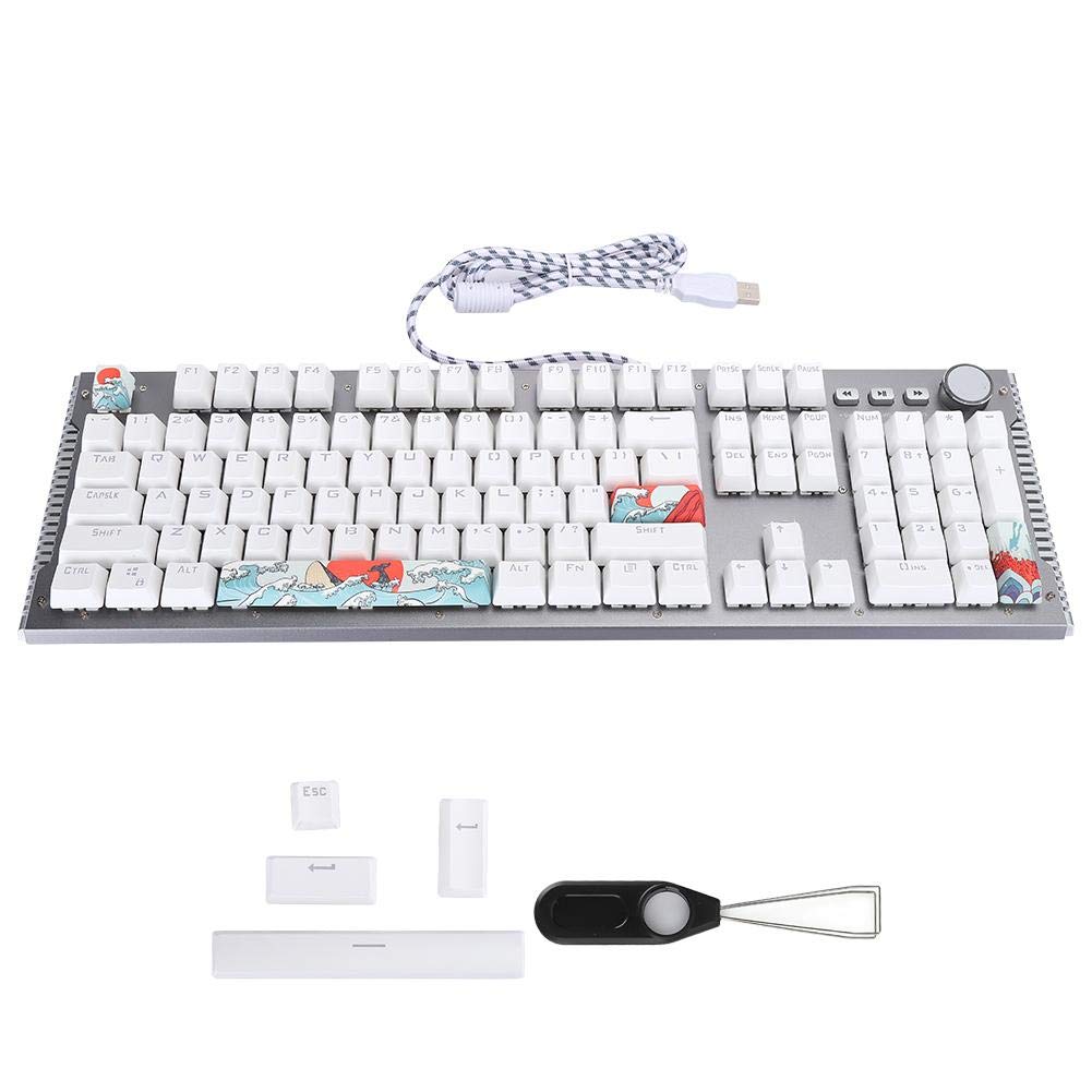 104 Key Mechanical Gaming Keyboard with Blue Switches - USB Wired for PC & Laptop - Black Color for Esports & Typing | Perfect for Gaming, Office Work & Programming