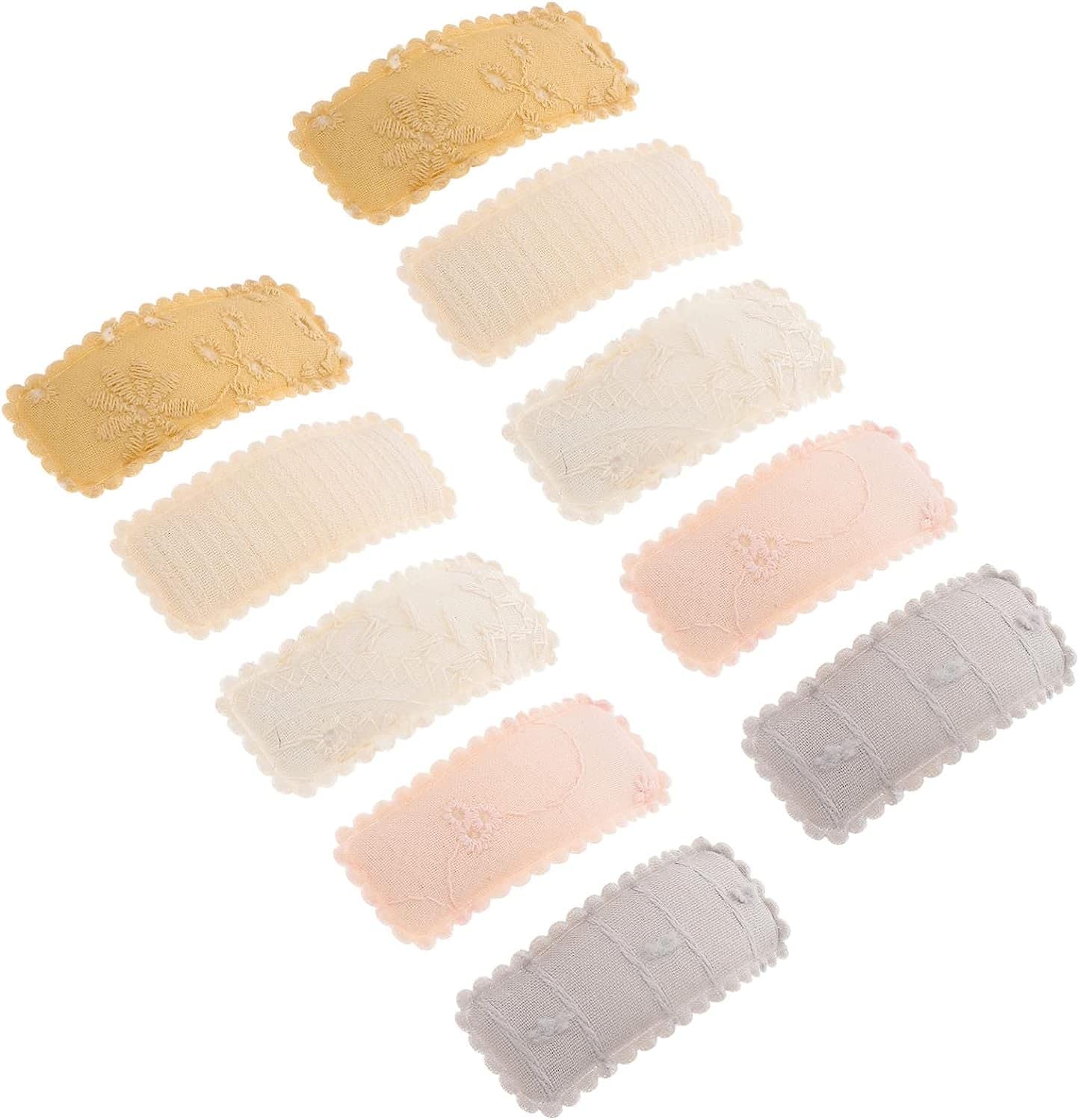 MIFANI 10 Pairs Hair Clips for Women - Alloy & Fabric Small Hair Barrettes, Decorative Hairpins for Wedding, Party & Everyday Use - Elegant Hair Accessories for Thin Hair & Girls