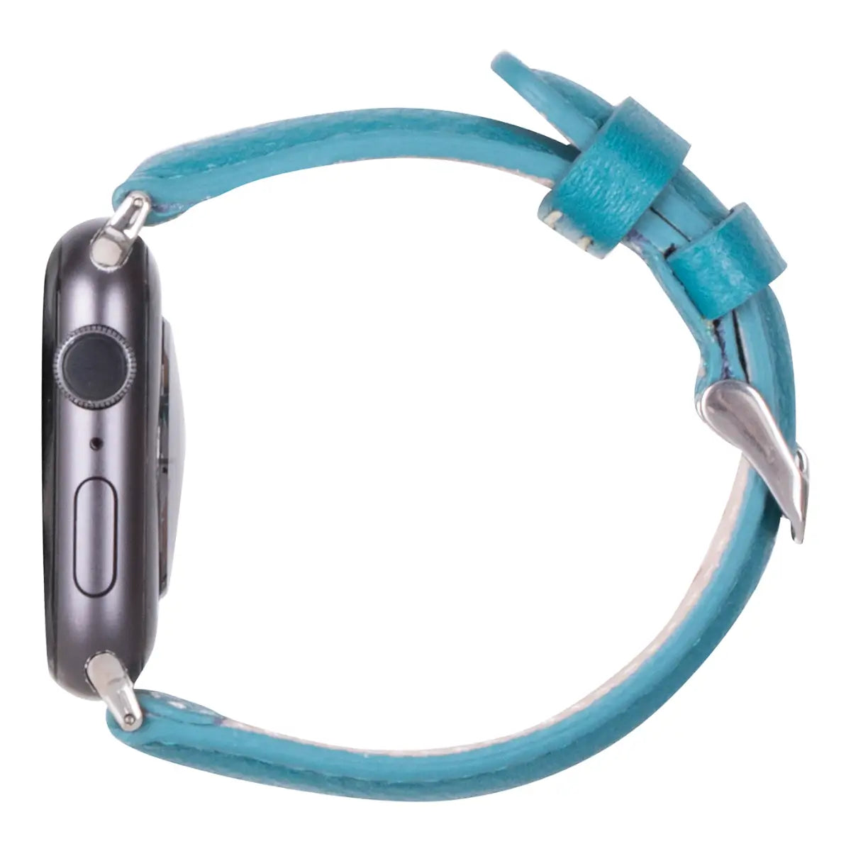 Premium Genuine Leather Apple Watch Band - Turquoise Blue, Soft & Durable Strap for Apple Watch Series 9/8/7/SE/6/5/4/3/2/1 - Perfect for Workouts, Office & Everyday Fashion Accessory
