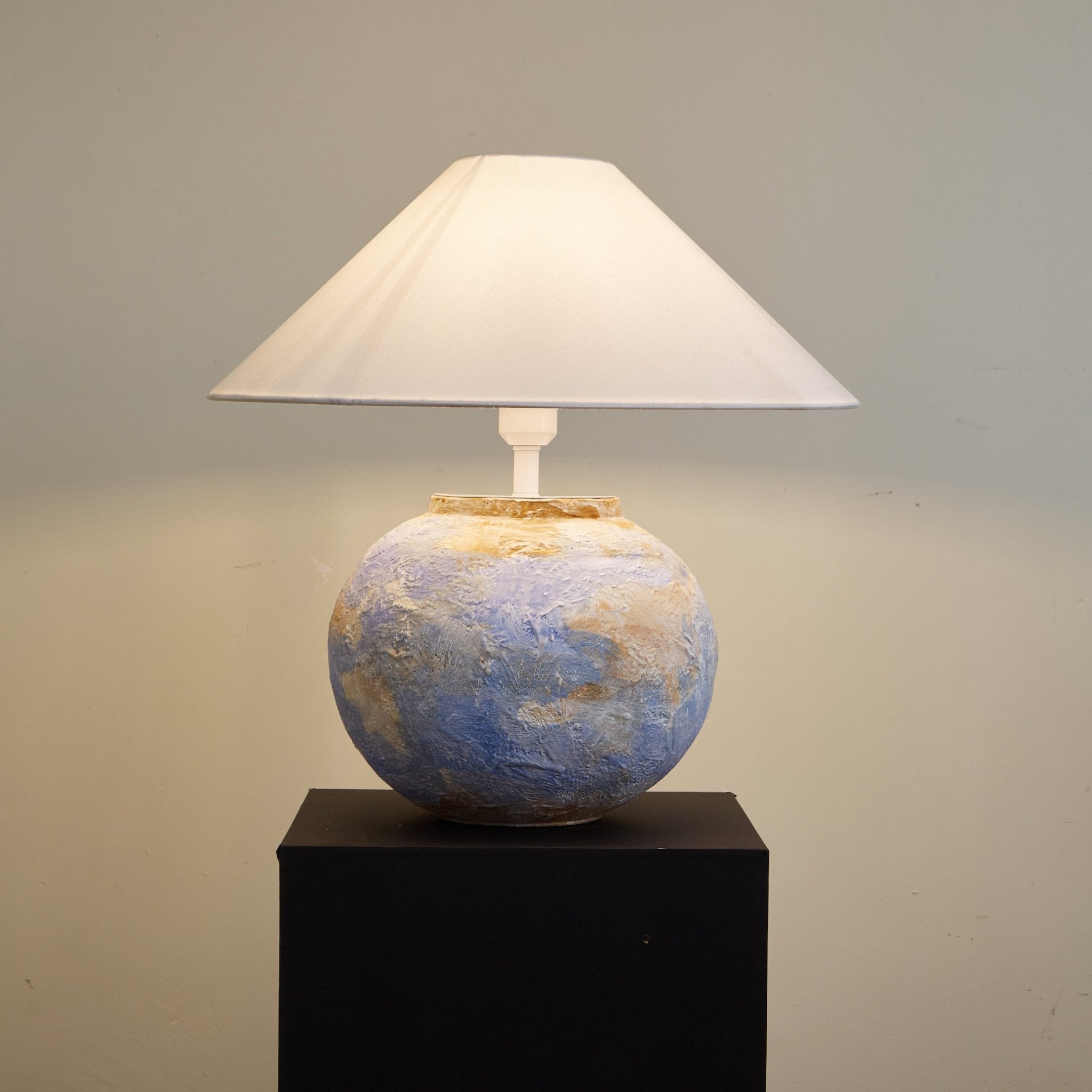 Aquarelle Terra Table Lamp - Modern Ceramic Bedside Lamp with Hand-Painted Design, Warm White Light for Living Room, Bedroom, or Office Decor