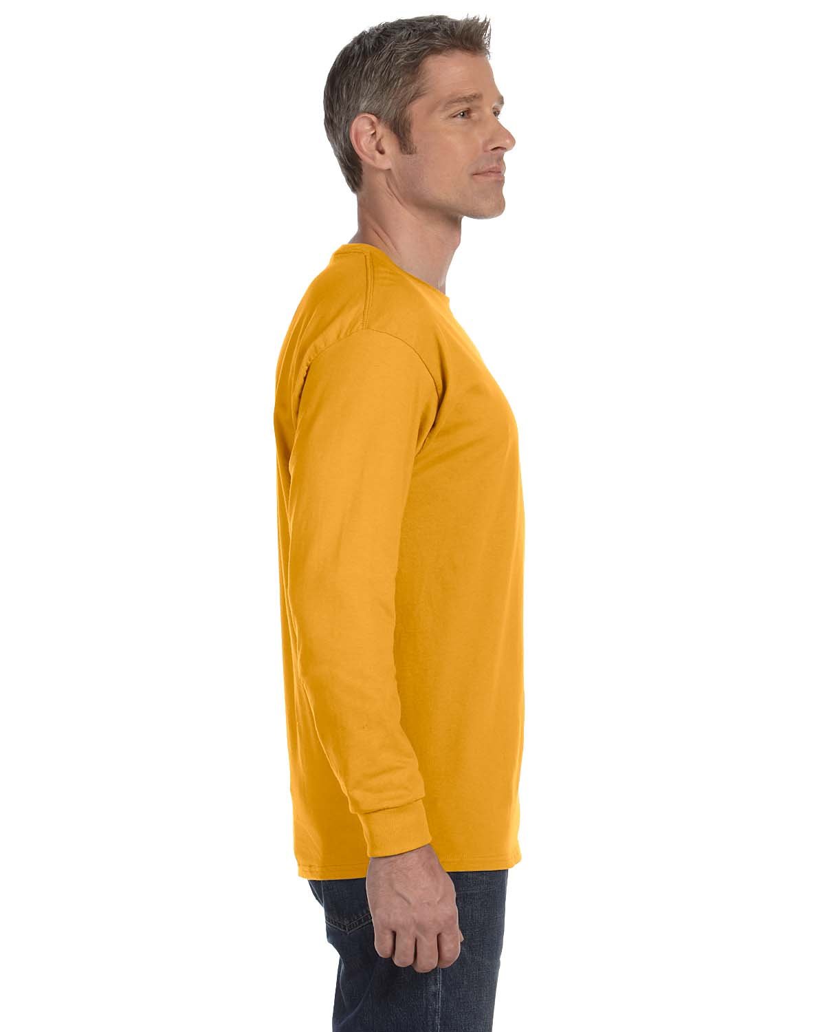 Jerzees 5.6 oz. 50/50 Heavyweight Blend Long-Sleeve T-Shirt for Men - Comfortable Cotton Polyester Crewneck Shirt for Work, Casual Wear & Outdoor Activities