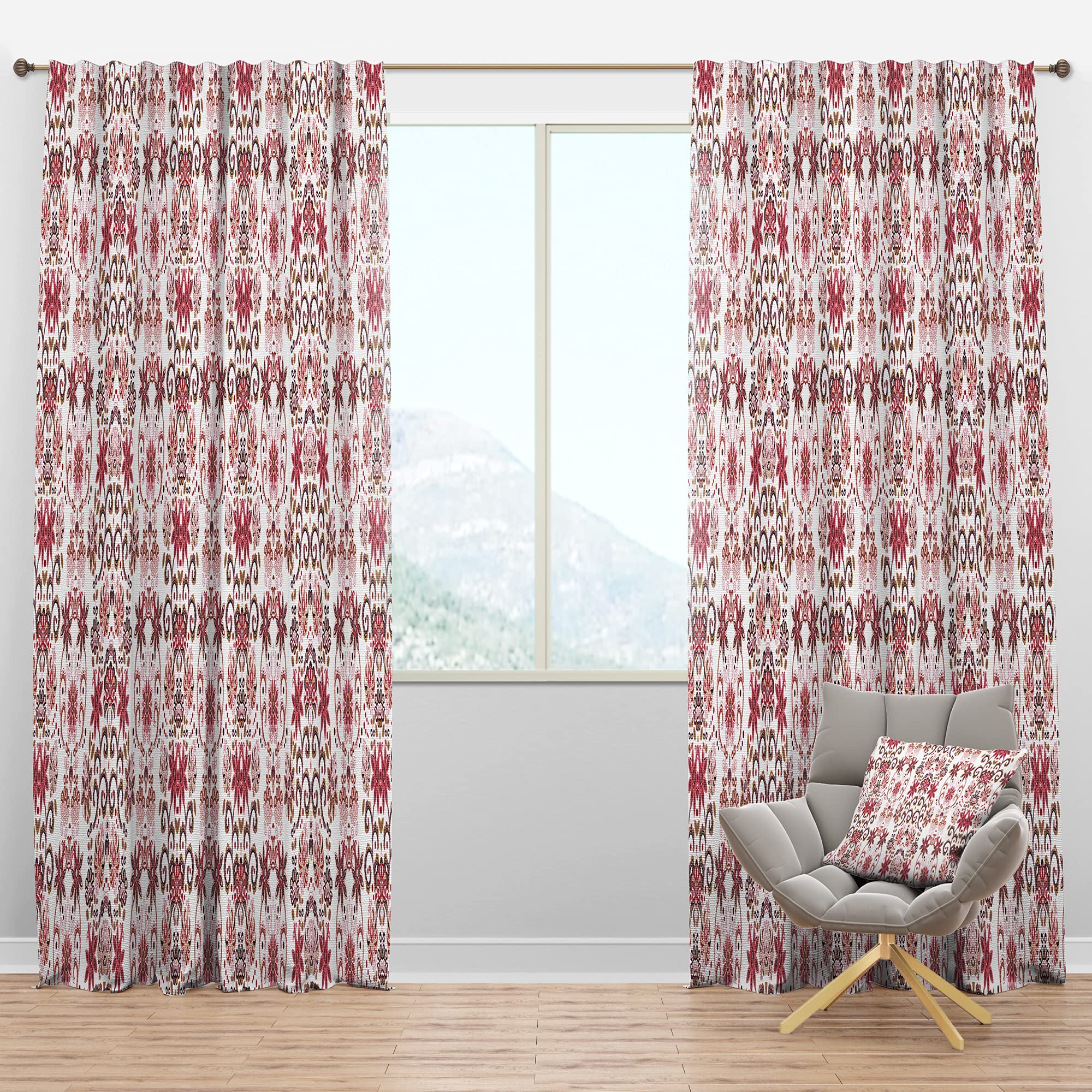 DesignQ Blackout Curtains - Ornamental Retro Pattern Thermal Insulated Window Drapes (52x90 Inch, Single Panel) for Bedroom & Living Room - Perfect for Light Blocking, Privacy & Temperature Control
