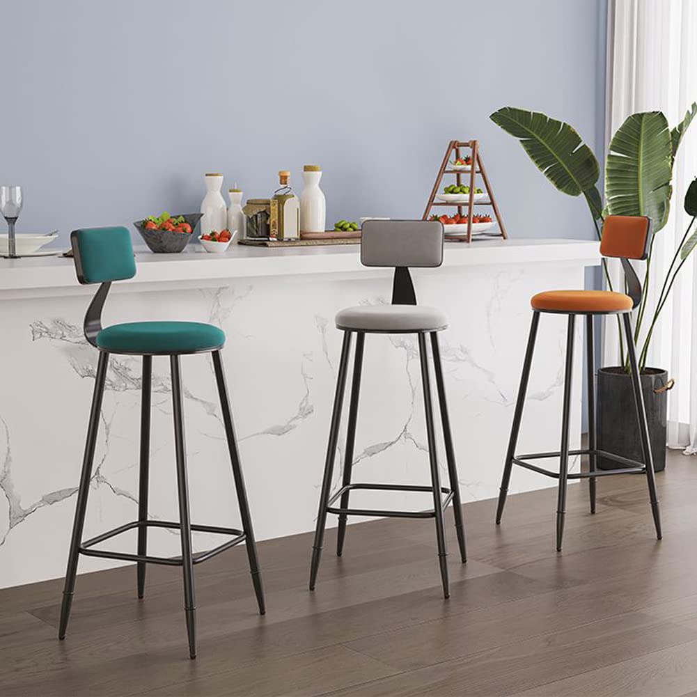 KWOKING Scandinavian Nordic Style Iron Bar Stool Set of 8 - 30