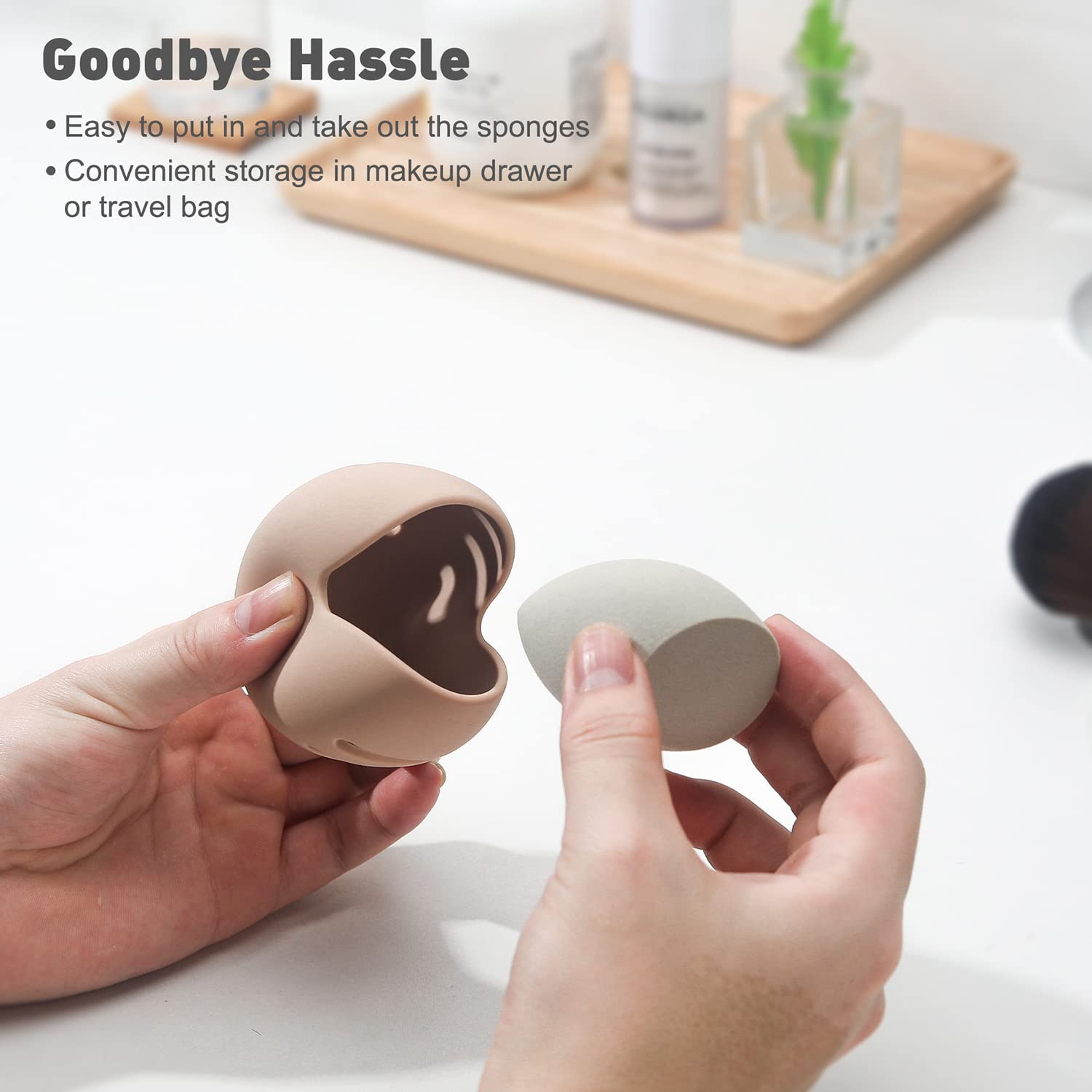 BEZOX Non-Latex Makeup Sponge with Holder - Soft, Skin-Friendly for Liquid Foundation & Travel