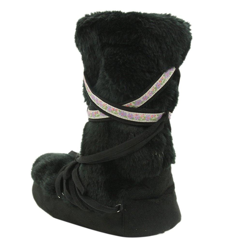 Women's Plush High Top Indoor House Slippers - Cozy Winter Booties for Home, Lounge & Relaxation - Soft Fleece-Lined Boots (US Sizes)