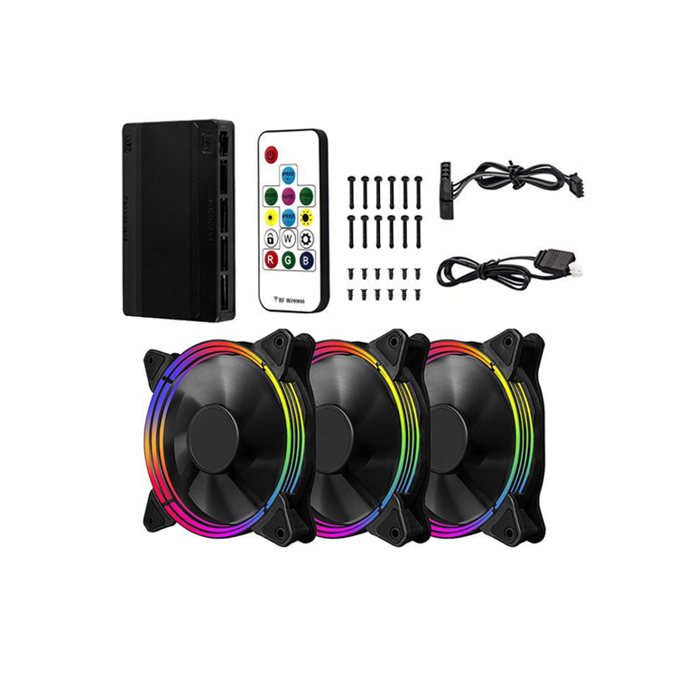 1st Player FireBase G3 RGB PC Case Cooling Fan Kit - 3x 120mm PWM Fans with Remote Control for Gaming PC, Desktop Computer, and Workstation - Perfect for Enhanced Airflow, RGB Lighting, and Custom Cooling Setups
