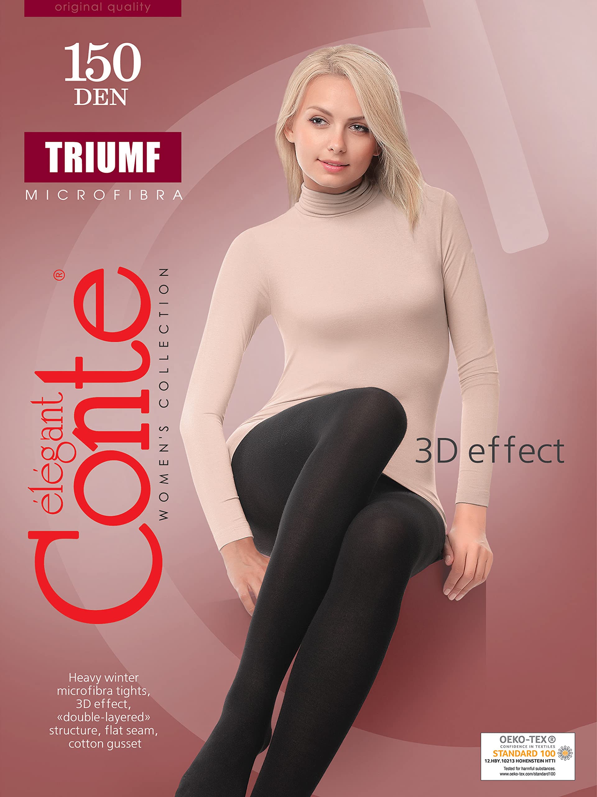 Conte America Double Layer Microfiber Opaque Winter Tights 150 Den - Warm Thermal Leggings for Women, Cold Weather Comfort & Style - Perfect for Snow Days, Office Wear & Layering Under Dresses