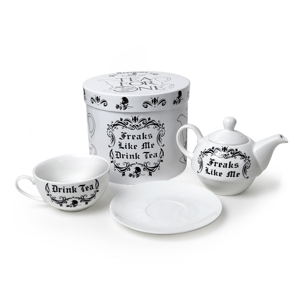 Freaks Like Me Tea Set - Unique and Quirky Ceramic Tea Cups with Saucers - Perfect for Tea Lovers, Gift Giving, and Themed Parties