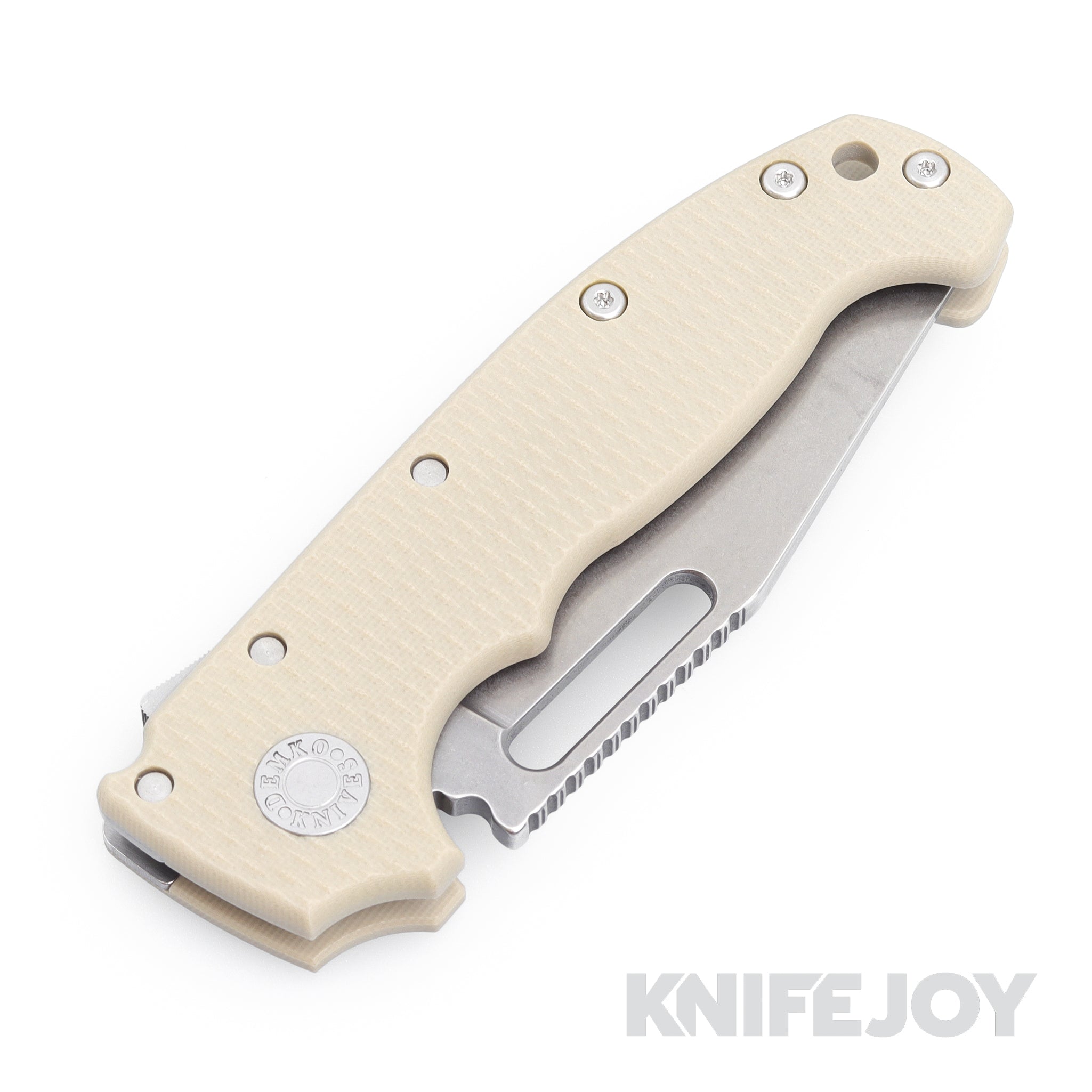 Demko AD20 Folding Knife - 3V Steel Clip Point Blade, Tan G10 Handle - Full Flat Grind (FFG) - EDC, Camping, Hunting & Outdoor Survival Gear