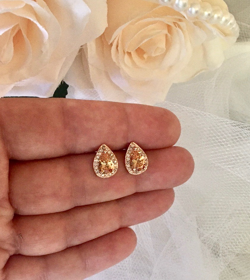 Elegant Rose Gold Bridal Hair Comb Set with Matching Earrings - Perfect for Weddings, Prom & Special Occasions