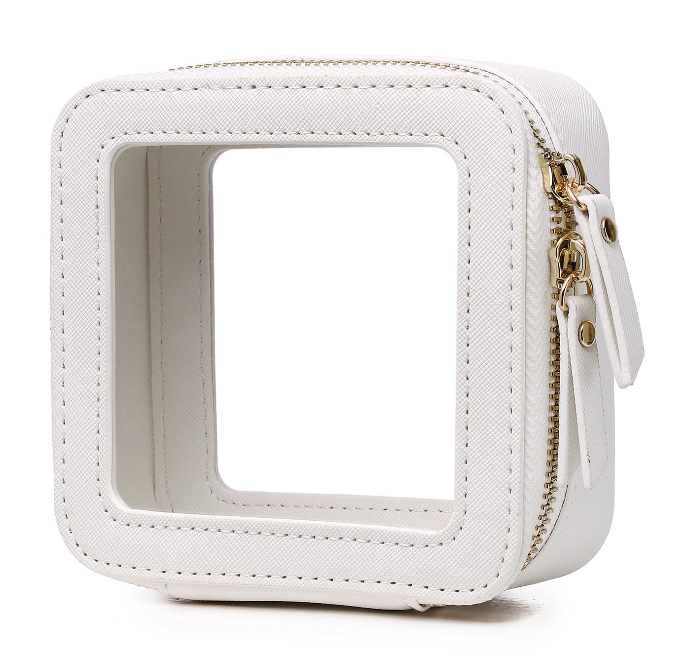 Clear Small Makeup Bag with Zipper - Mini Cosmetic Case & Toiletry Organizer for Women | Travel Essentials & Car Storage (White, MINI-1) | Perfect for Daily Use, Traveling, and On-the-Go Organization