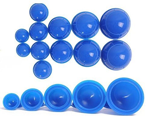 12-Piece Silicone Cupping Therapy Set - Medical Grade Vacuum Massage Cups for Pain Relief & Relaxation - Portable Travel Kit for Home, Spa & Gym Use