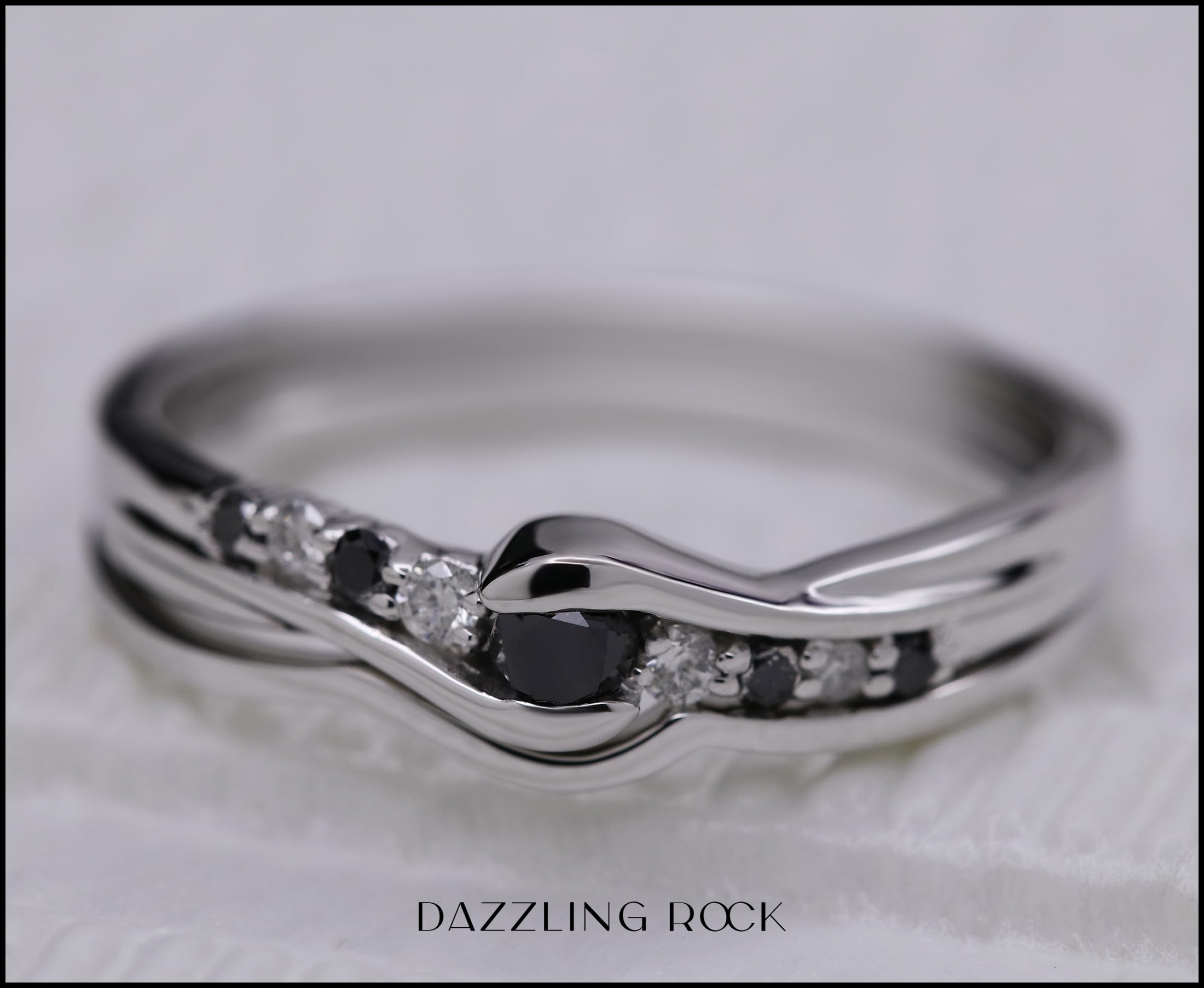 Dazzlingrock 10k White Gold Round Black & White Diamond Bridal Wedding Ring Set (0.25 Cttw) - Elegant Promise Ring for Women, Perfect for Engagement, Anniversary & Special Occasions