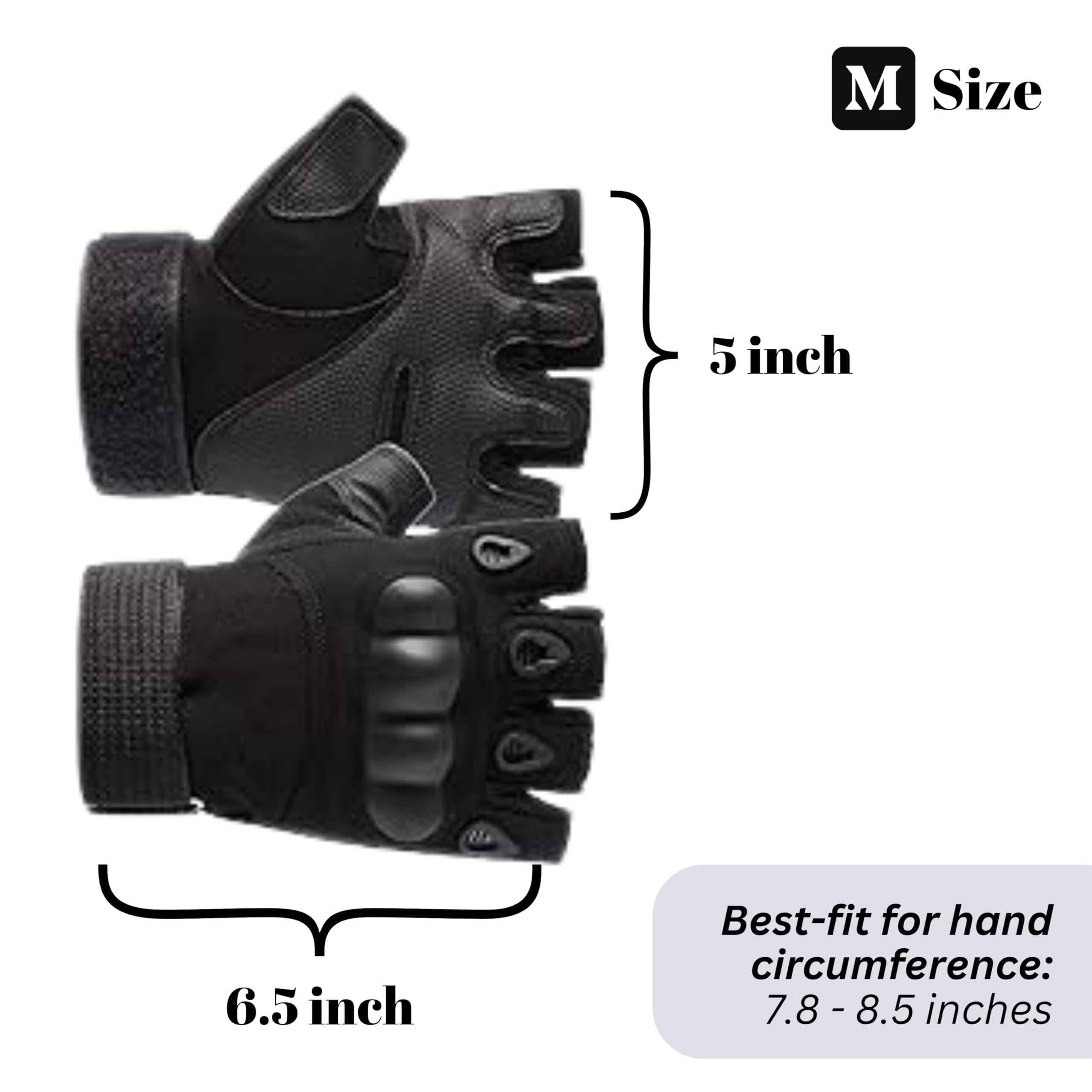 Boundless Performance Fingerless Knuckle Tactical Gloves - Breathable & Durable for Motorcycling, Hiking, Shooting, Hunting & Outdoor Adventures | Airsoft & Tactical Use | Perfect for Range Training, ATV Riding & Winter Sports