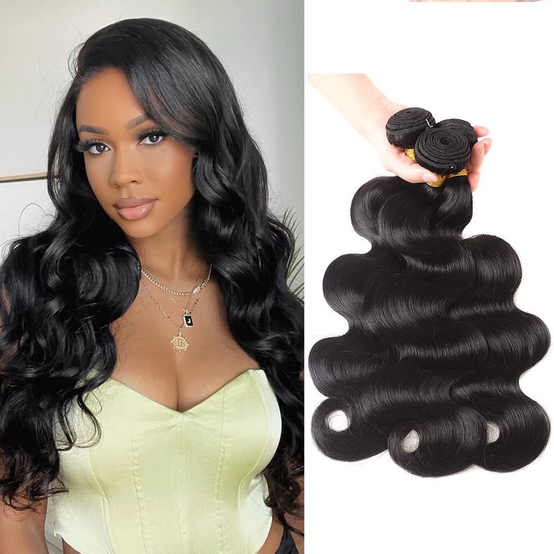 **Tasumla 12A 100% Unprocessed Brazilian Virgin Human Hair Bundles - Body Wave 3 Bundles (26/28/30 Inch) | Natural Color Human Hair Extensions for Weaving & Styling | Perfect for Daily Wear, Parties & Special Occasions**