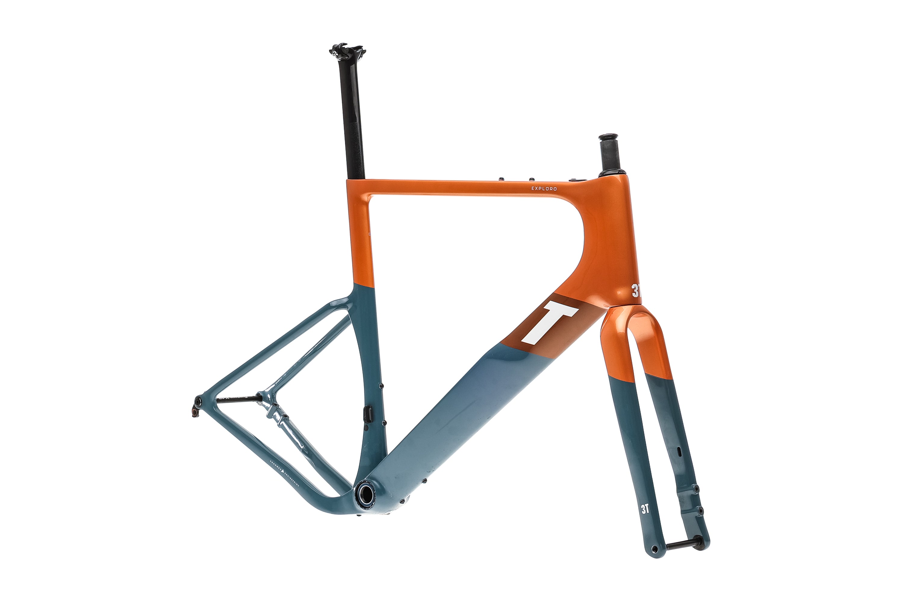 3T Exploro RaceMax 58cm Gravel Bike Frameset 2022 - Lightweight Carbon Frame for Adventure Racing & Bikepacking