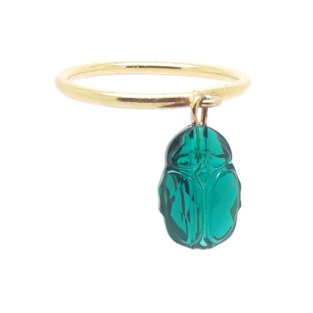 Emerald Scarab Ring - Vintage Egyptian Style Jewelry for Women, Sterling Silver or Gold Plated, Perfect for Gift Giving & Boho Fashion Accessories | Ideal for Parties, Weddings & Everyday Wear