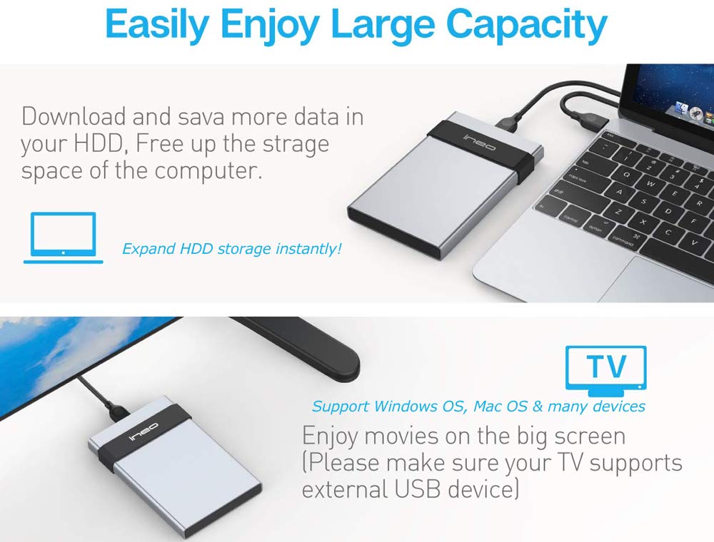 Avolusion Ineo 960GB (1TB) USB 3.1 Portable External SSD with Free 64GB Flash Drive - Ultra Speed 550MB/s Read/Write - 6 Year Warranty - Perfect for Data Backup, Gaming & Travel Storage