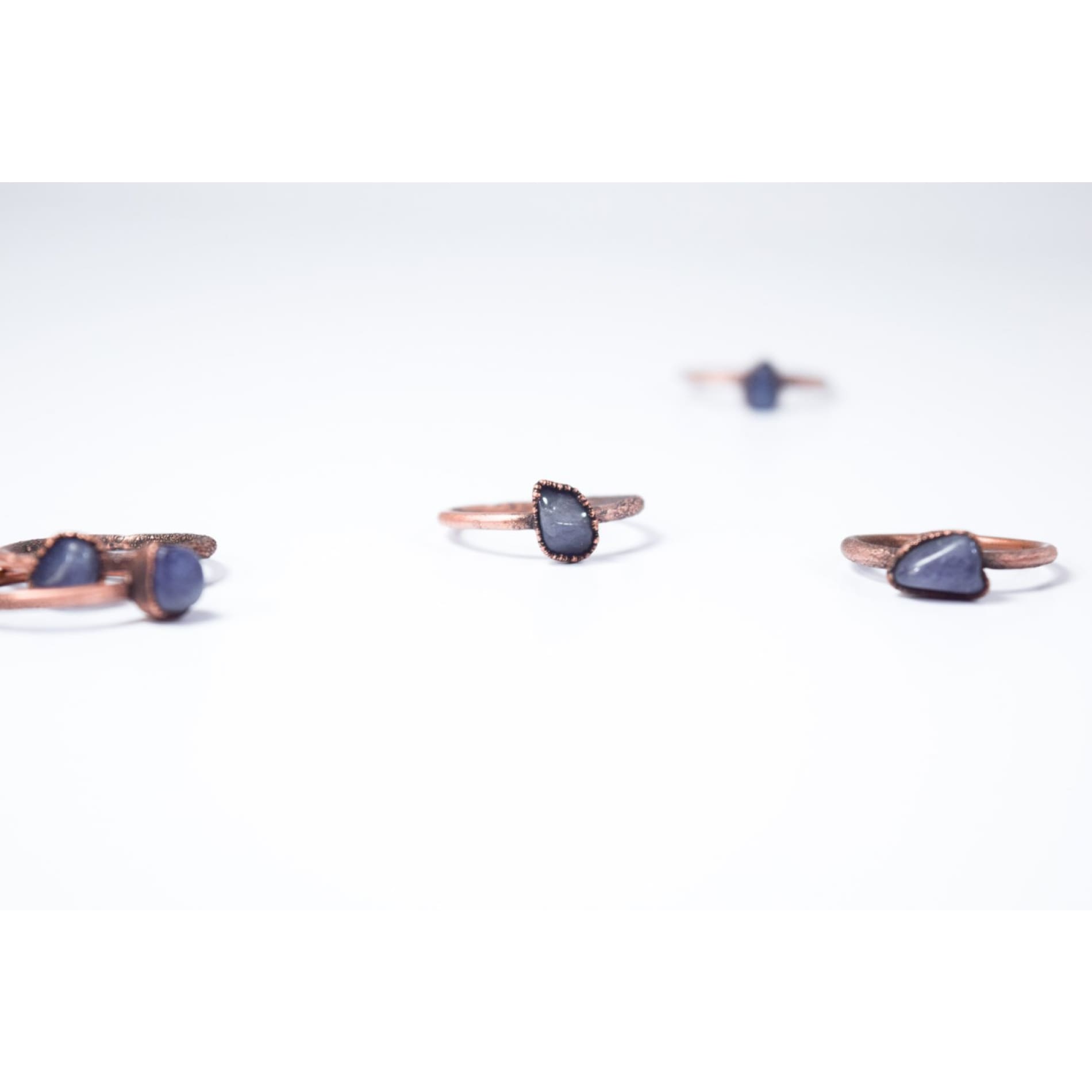 Tanzanite Copper Stacking Ring for Women - Elegant Adjustable Layered Rings Set - Perfect for Everyday Wear, Gift Giving & Special Occasions