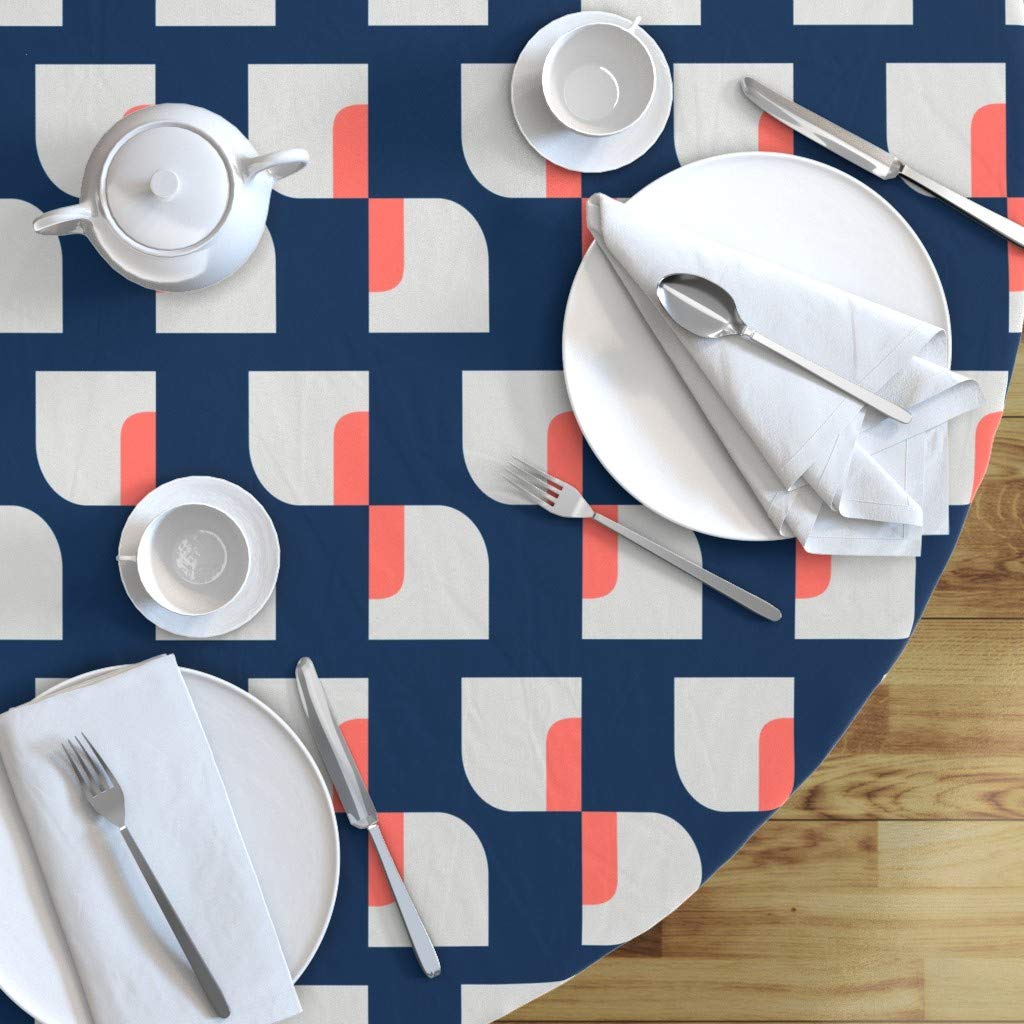 Custom Printed Spoonflower Cotton Sateen Round Tablecloth 90