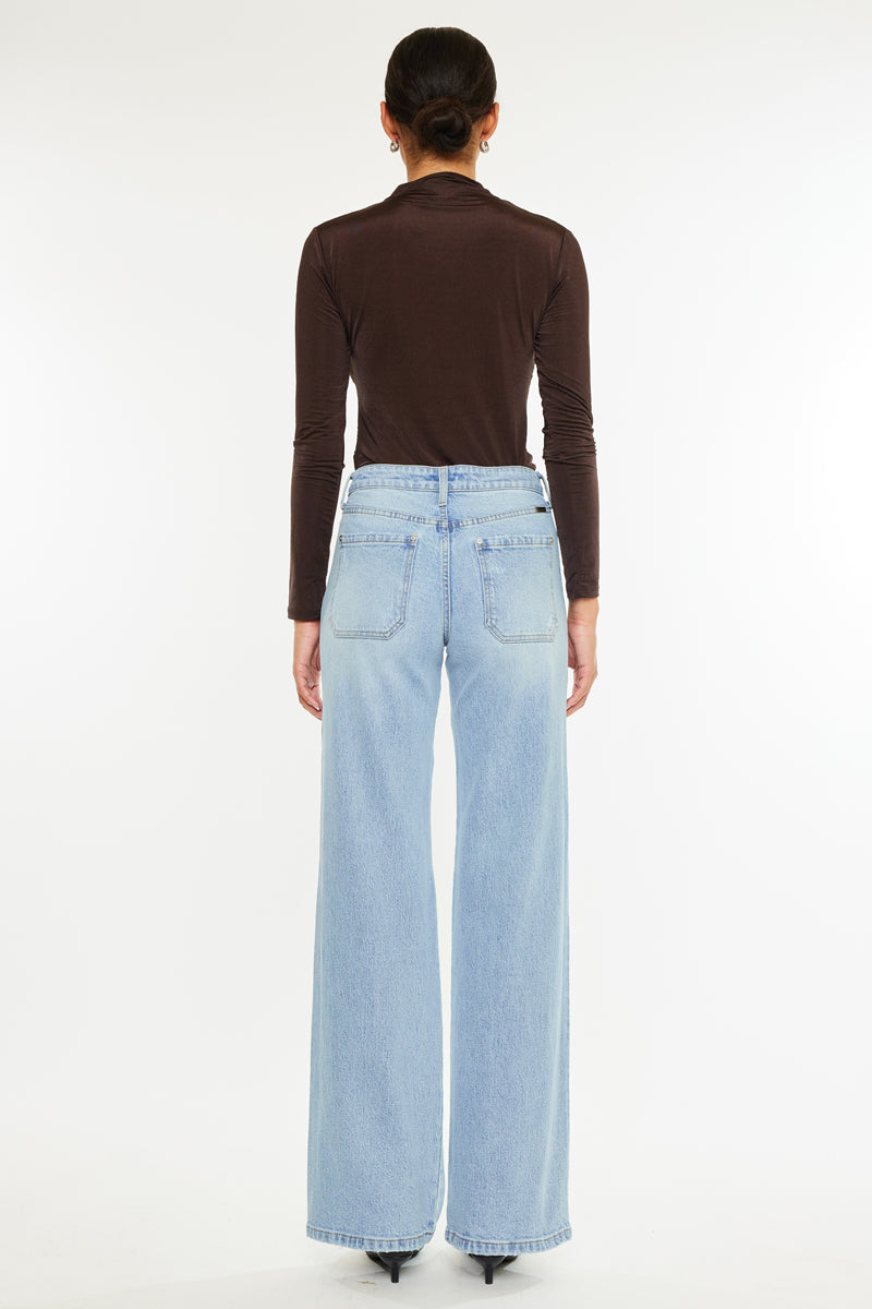 Clara High Rise Wide Leg Jeans for Women - Stretchy Denim Pants with Comfortable Fit - Perfect for Casual Outfits, Workwear & Everyday Style