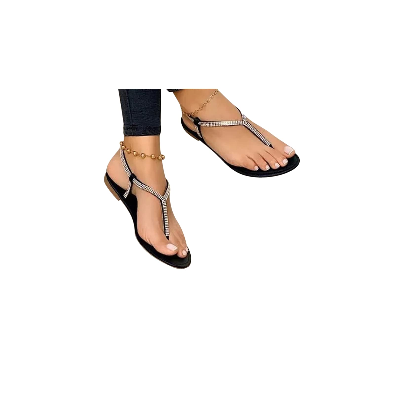 Saxizeo Women's Dressy Summer Gladiator Sandals - Strappy Flat Thong Sandals for Casual Wear & Beach Vacations | Perfect for Outdoor Activities, Date Nights & Summer Fashion