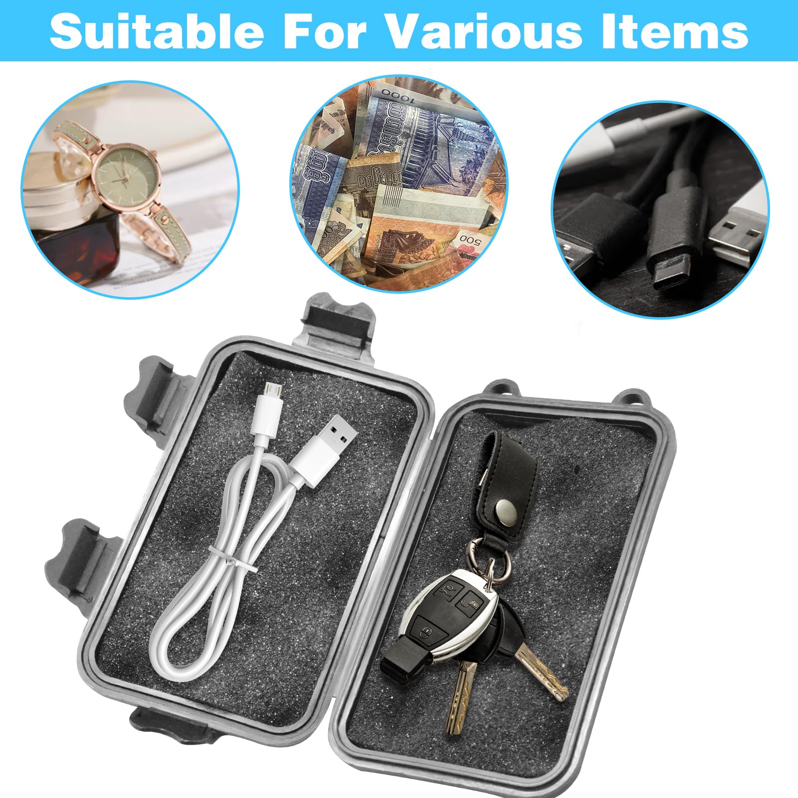 2Pcs Magnetic Key Holder for Under Car - Waterproof Hidden Key Box for Outdoor Travel & Emergency Use - Secure Key Hider for Vehicles (Black) - Perfect for Camping, Road Trips & Spare Key Storage